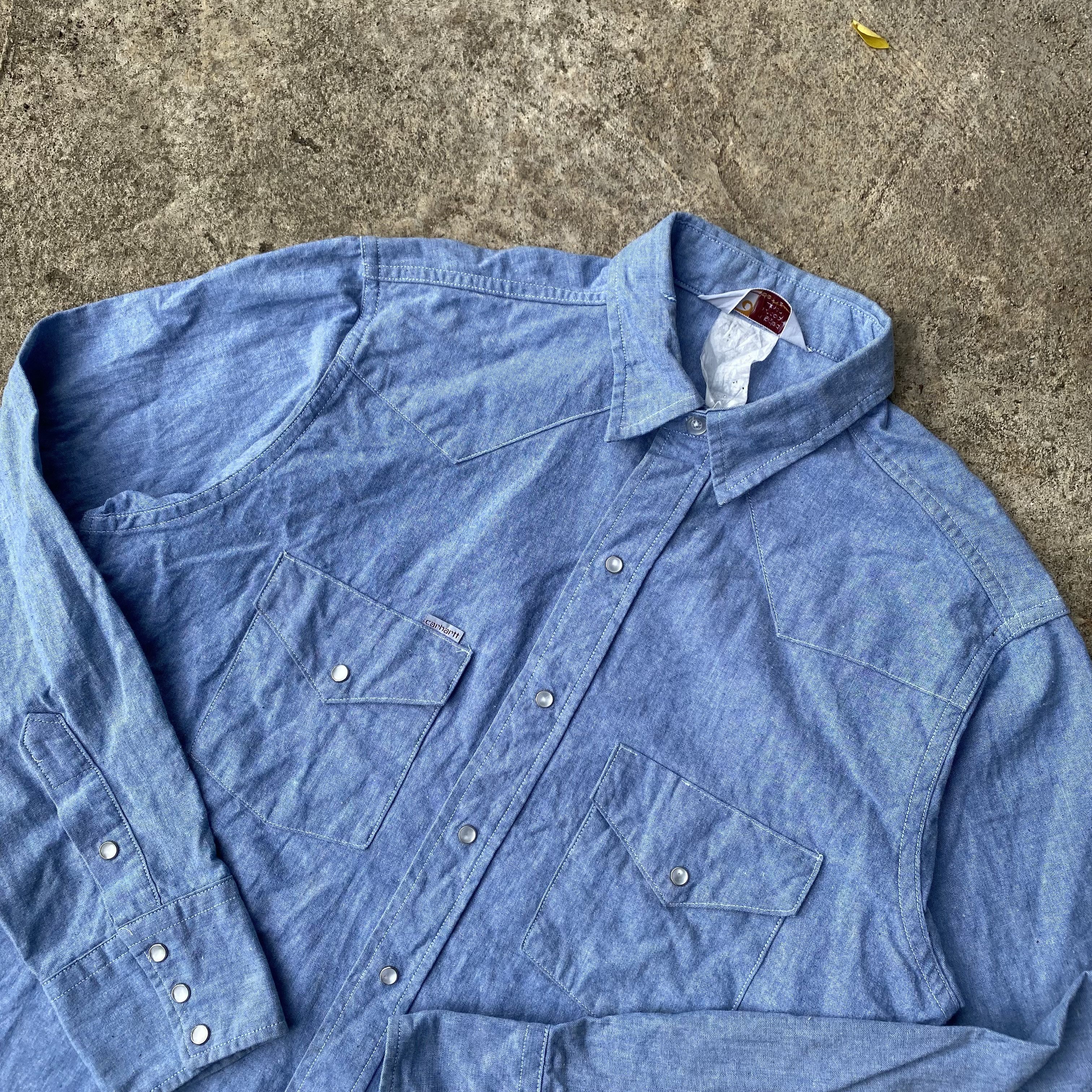 Carhartt × Vintage Vtg 90's Carhartt Union Made Western Shirt 🇺🇸 Size US L / EU 52-54 / 3 - 4 Thumbnail