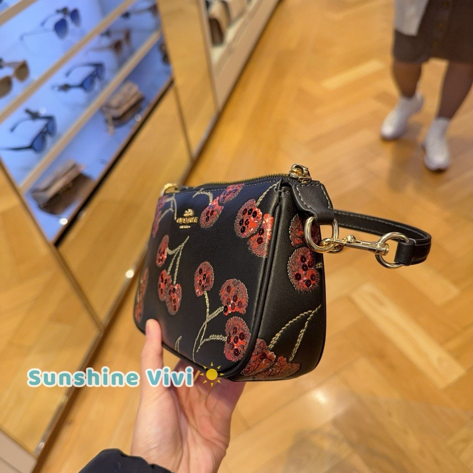 Coach NWT Coach Nolita 19 Cherry Print CCZ21 Gold/Black Multi Size ONE SIZE - 4 Thumbnail