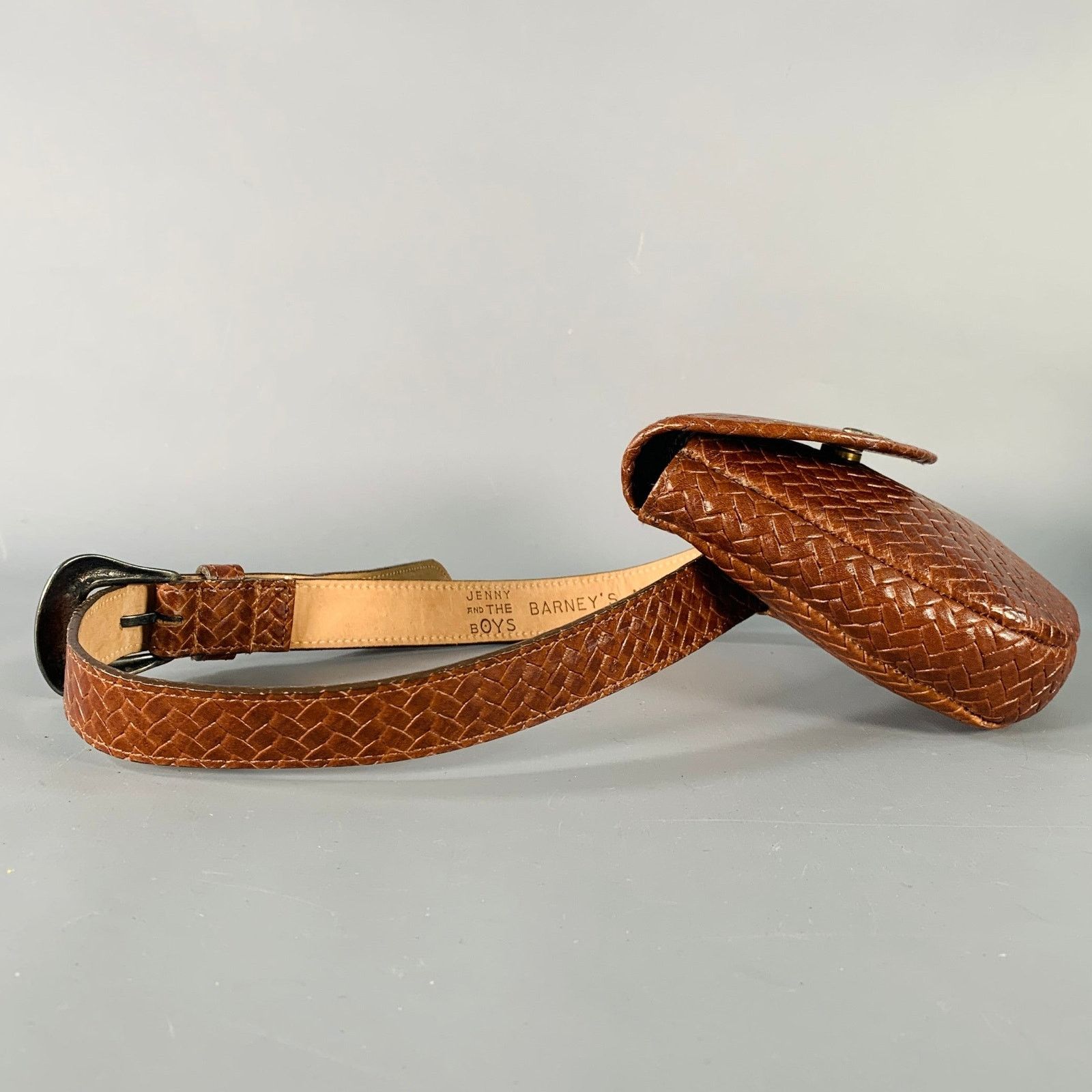 Other JENNY AND THE BOYS Size S Brown Woven Leather Belt Bag Size ONE SIZE - 2 Thumbnail