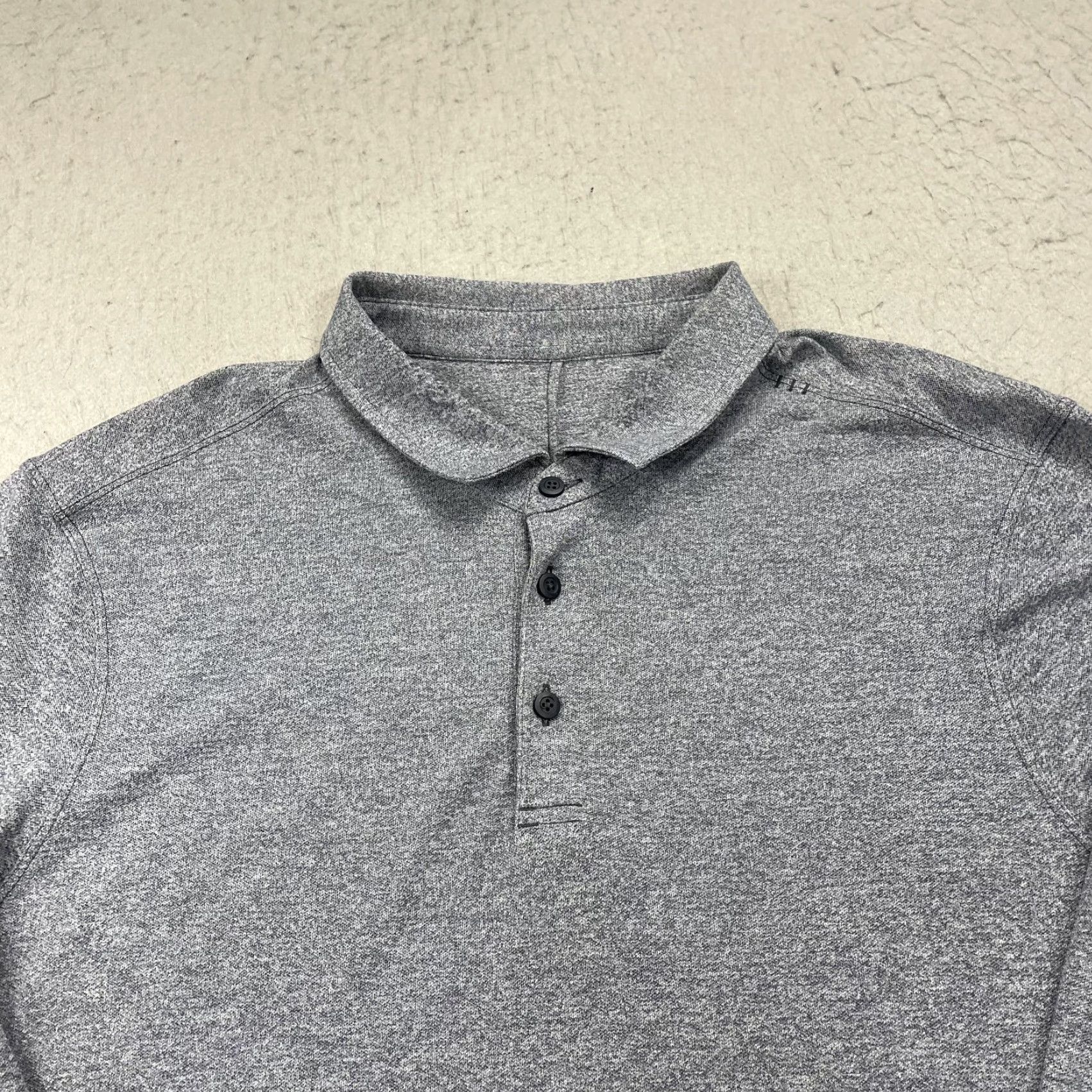 Lululemon Lululemon Polo Shirt Mens Large Blue Heather Evolution Long Sleeve Golf Tennis Size US L / EU 52-54 / 3 - 2 Thumbnail