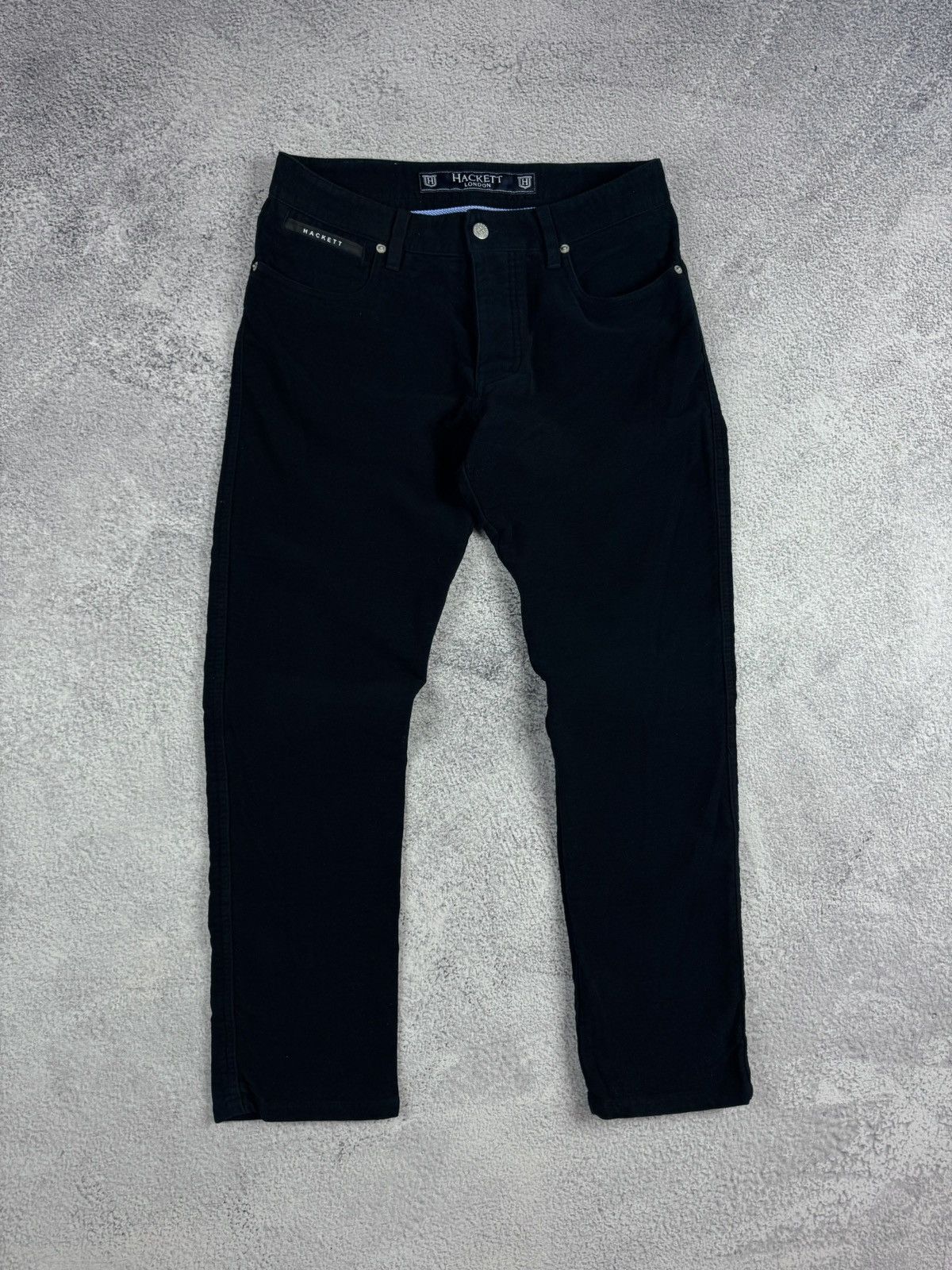 Hackett HACKETT London Velour Cotton Navy Blue Chino Pants Trousers Size US 31 - 8 Thumbnail