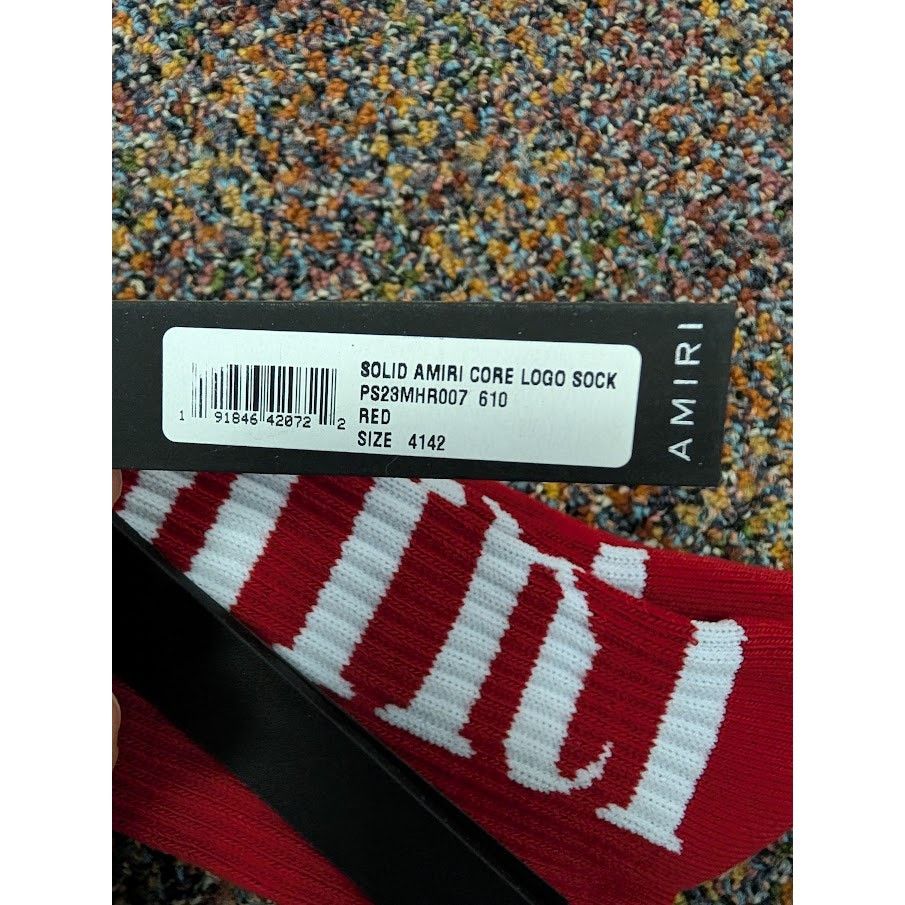 Amiri o1rshd1 Q:3 / Size: 41-42 / Solid Amiri Core Logo Socks Red Size ONE SIZE - 6 Thumbnail