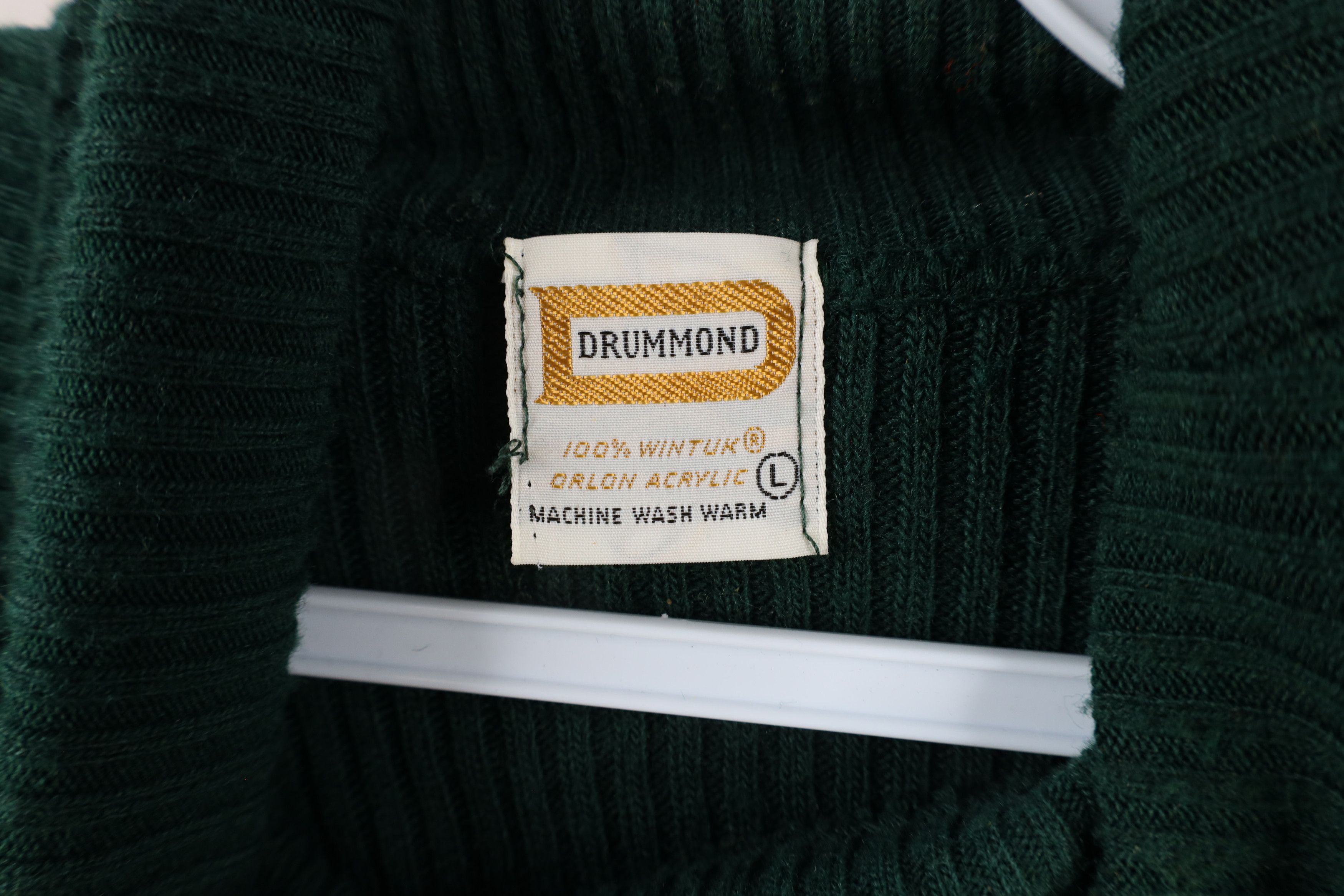 Vintage Vintage 70s Streetwear Ribbed Turtleneck Sweater Green USA Size L / US 10 / IT 46 - 4 Thumbnail