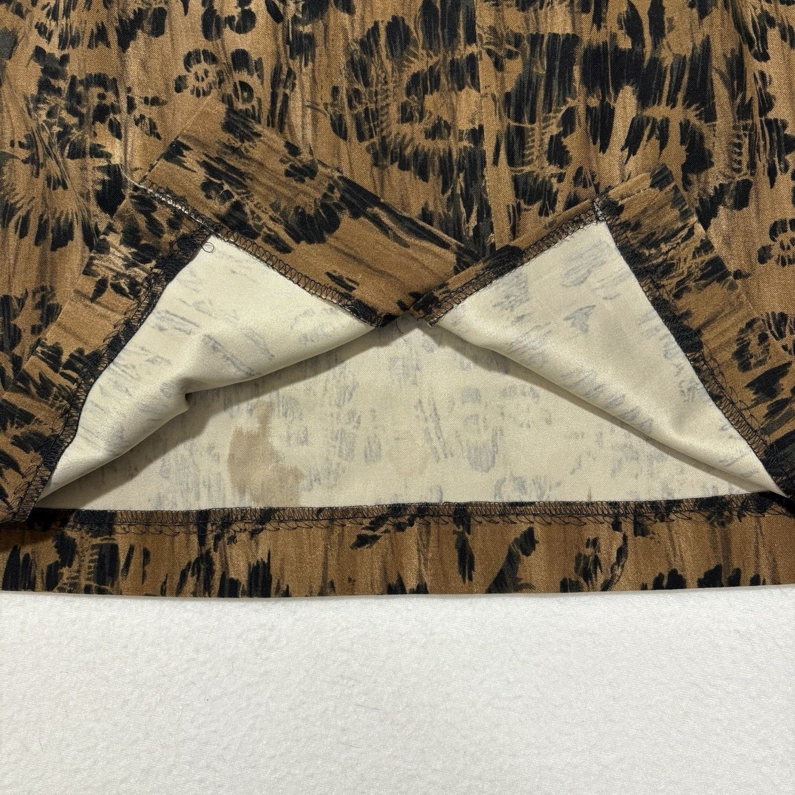 Harve Benard Harve Benard 12 Pencil Skirt Brown + Black Floral Patterned Size 34" / US 12 / IT 48 - 10 Thumbnail