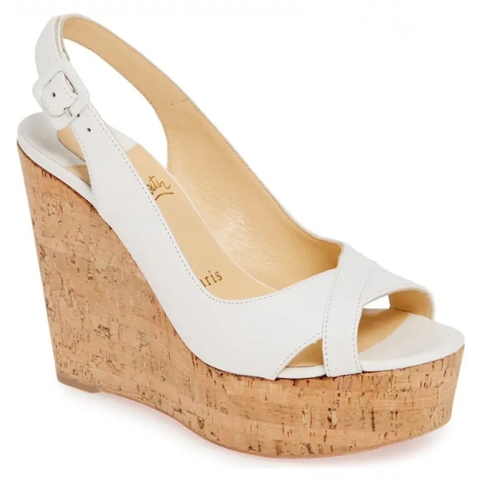 Christian Louboutin Christian Louboutin Reine De Liege 120 White Cork Platform Size US 12 / IT 42 - 3 Thumbnail