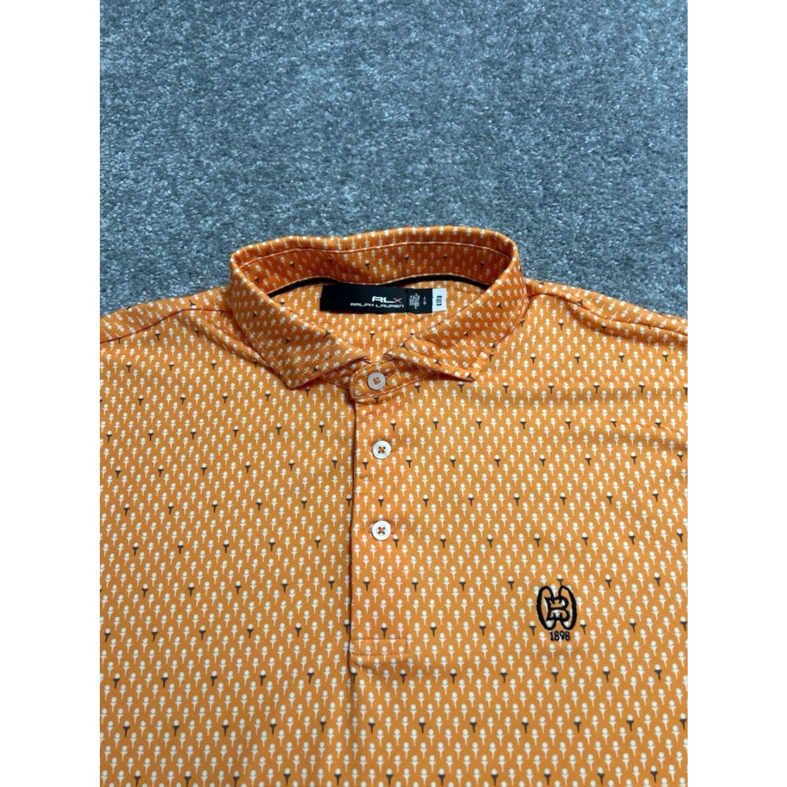 RLX Ralph Lauren RLX Polo Shirt Mens Large Orange Airflow Graphic Print Polo RLX Ralph Lauren Size US L / EU 52-54 / 3 - 2 Thumbnail