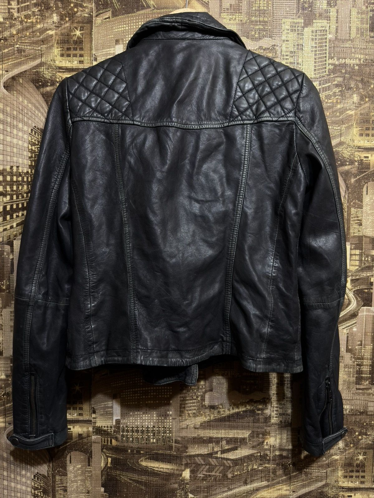 Allsaints ALL Saints Cargo Real Leather Biker Jacket UK10 US 6 EU 38 Size L / US 10 / IT 46 - 8 Thumbnail