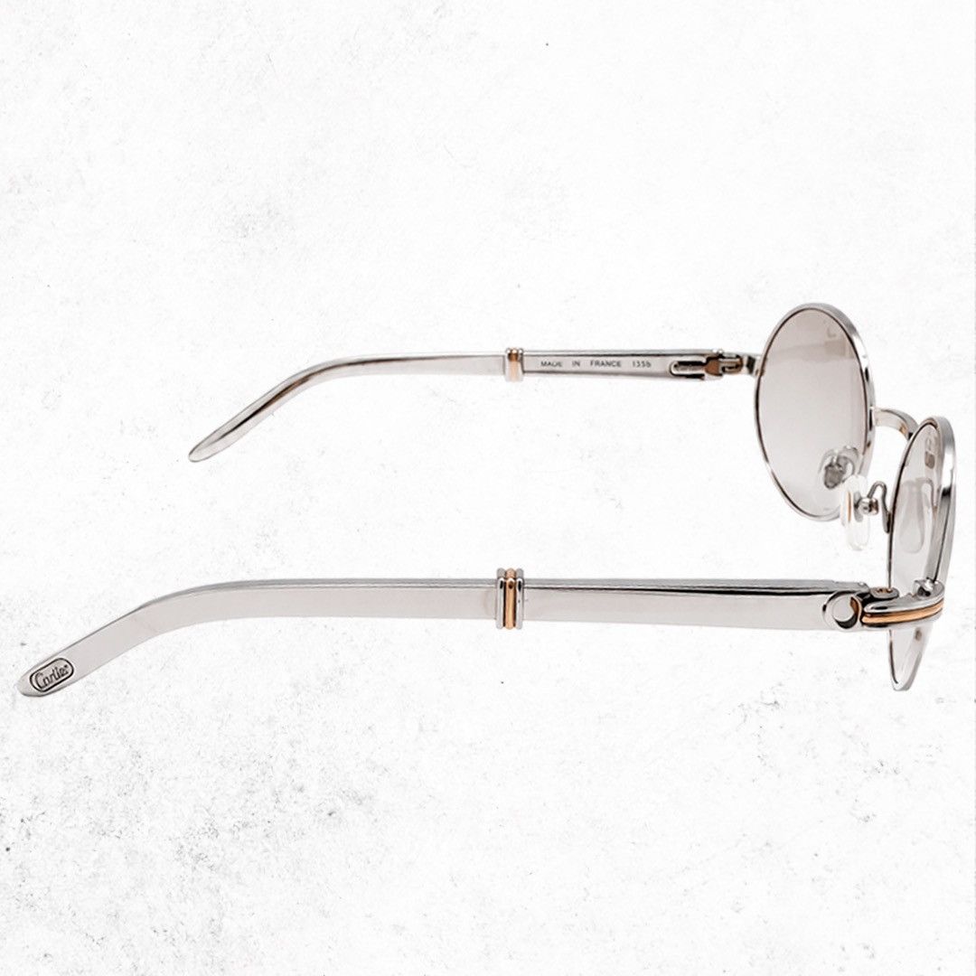 Cartier Cartier Paris 135b Sunglasses Silver Oval Frame Tinted Lenses Size ONE SIZE - 4 Thumbnail