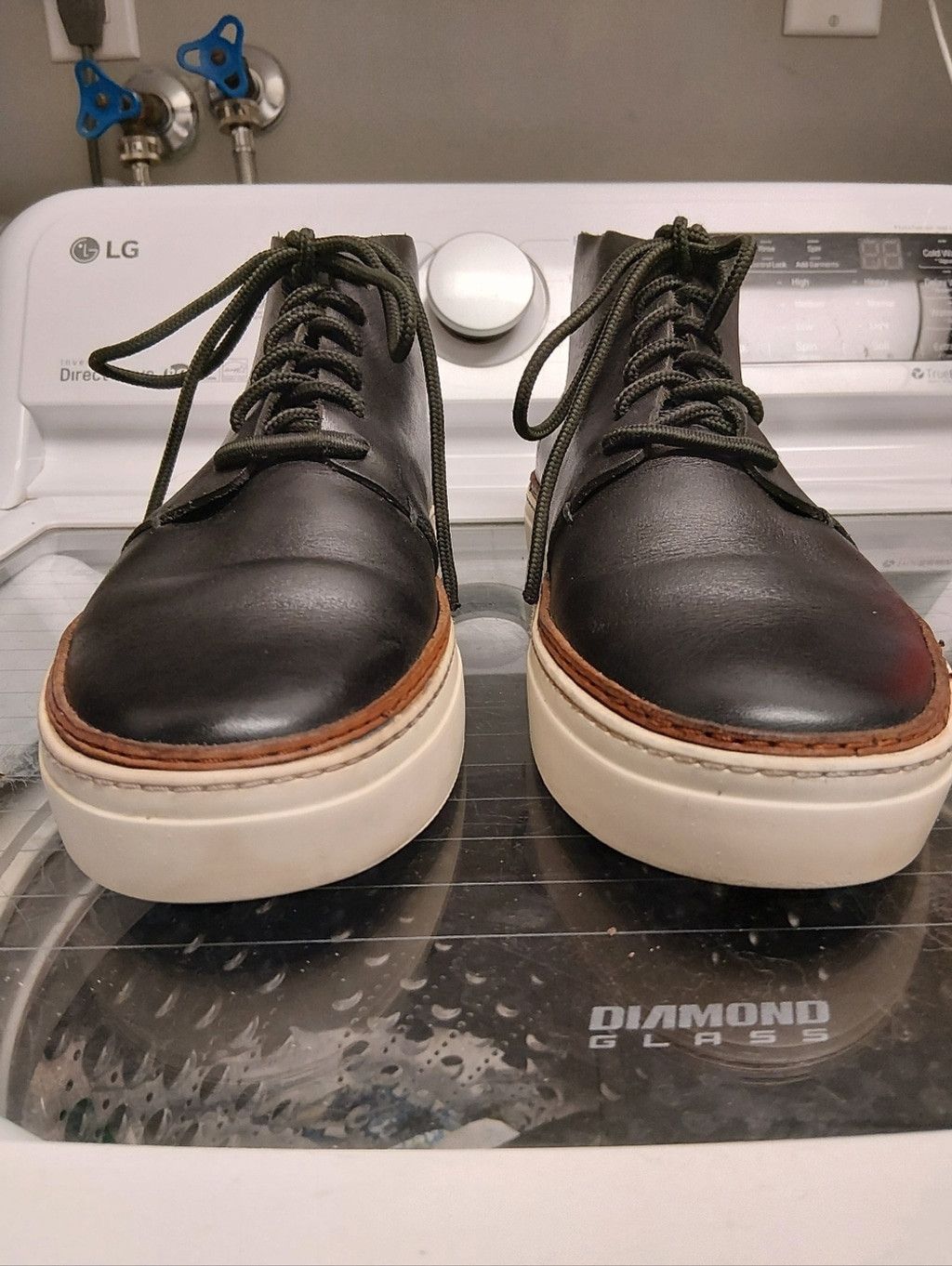 Cos COS Black Leather Lace-Up Chukka Boots with White Sole Size US 9 / EU 42 - 3 Thumbnail