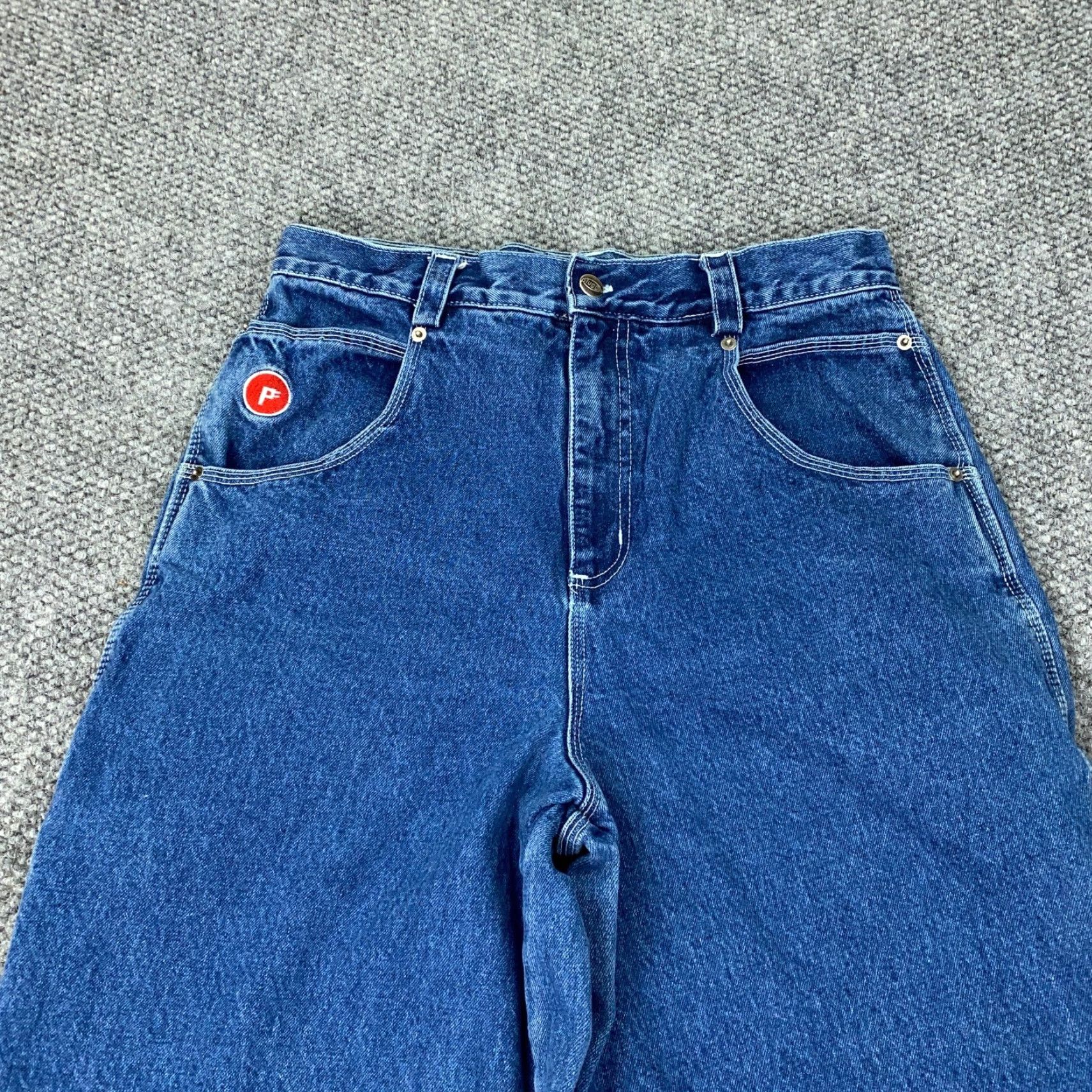 Vintage VINTAGE Pluggo Womens Jeans Size 15 Wide Leg High Waist Denim 90s Grunge Y2K Size 31" - 2 Thumbnail