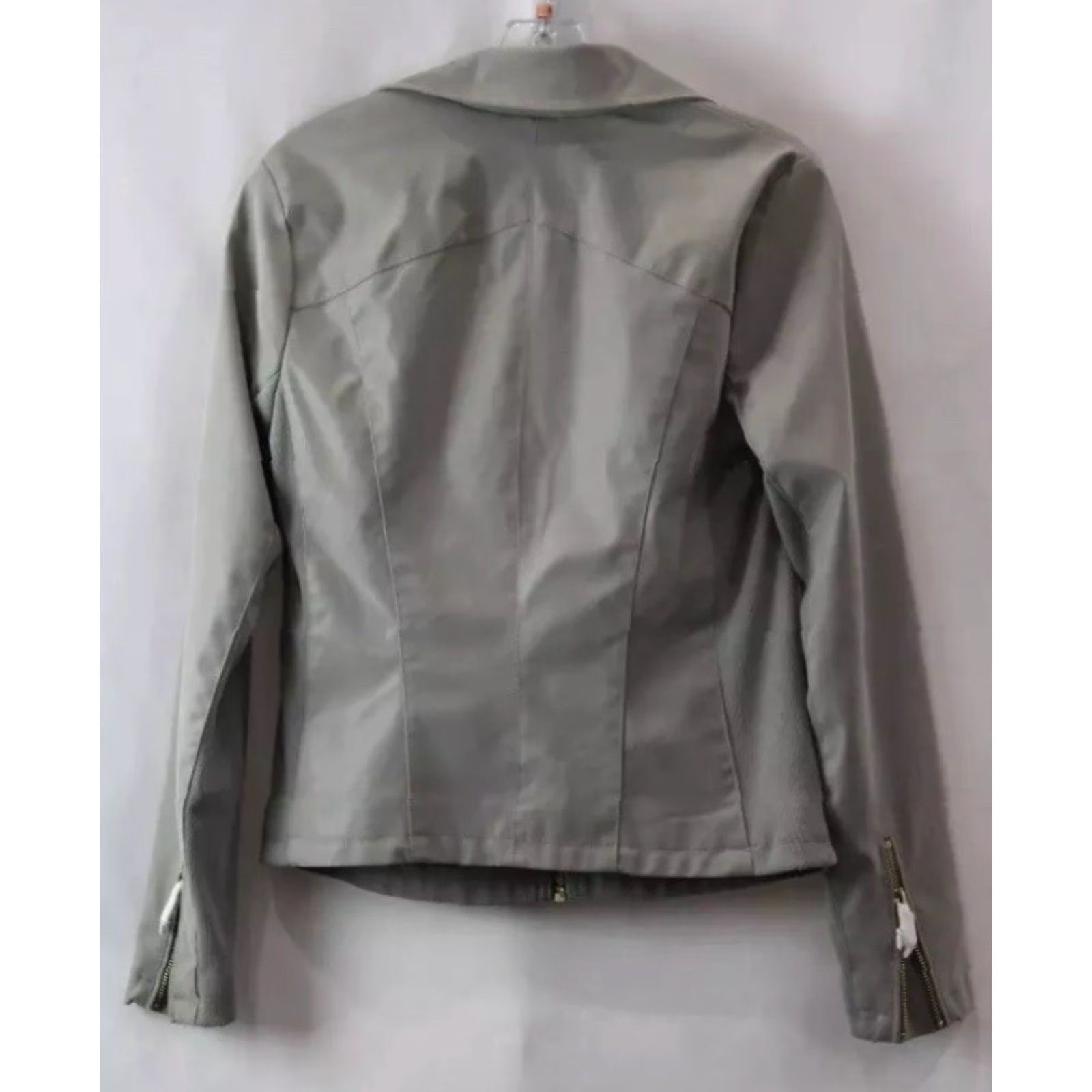Kenneth Cole KENNETH COLE REACTION Jacket Women's Taupe Faux Suede Zip-Up Size S Gray Polyurethane Lining Basic 90s/XXs Size S / US 4 / IT 40 - 2 Thumbnail