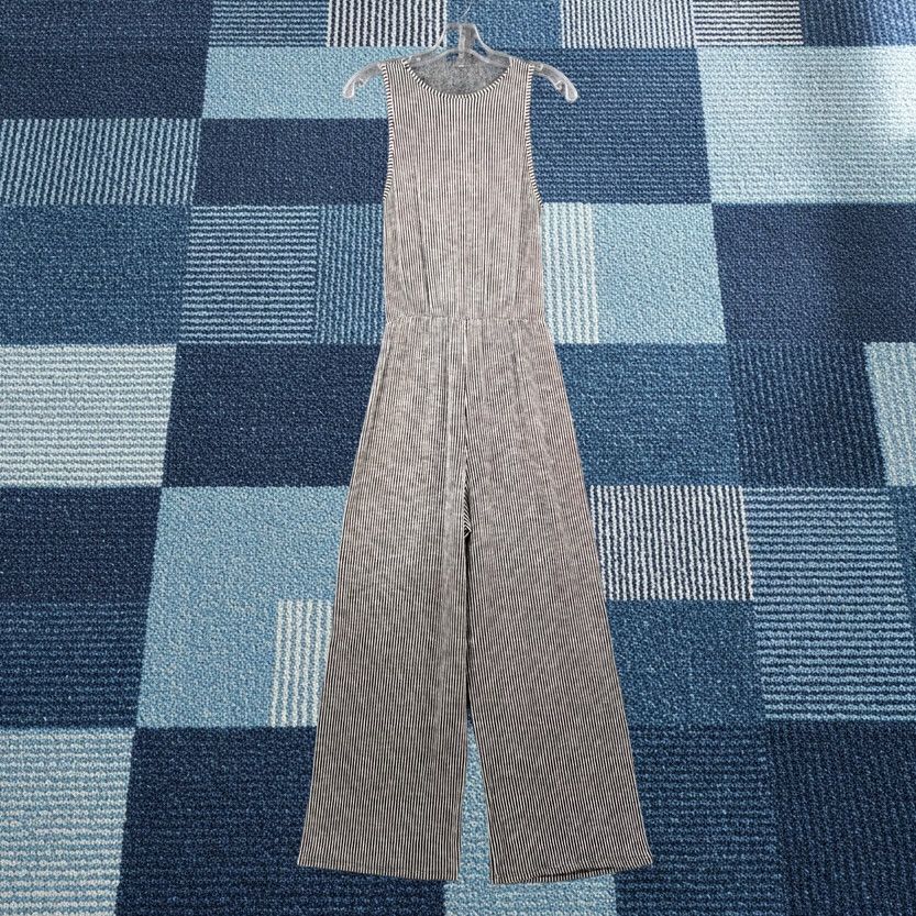 Vintage Caution To The Wind One Piece Womens M Medium Black Jumpsuit Striped Wide Leg Size 32" / US 10 / IT 46 - 1 Thumbnail