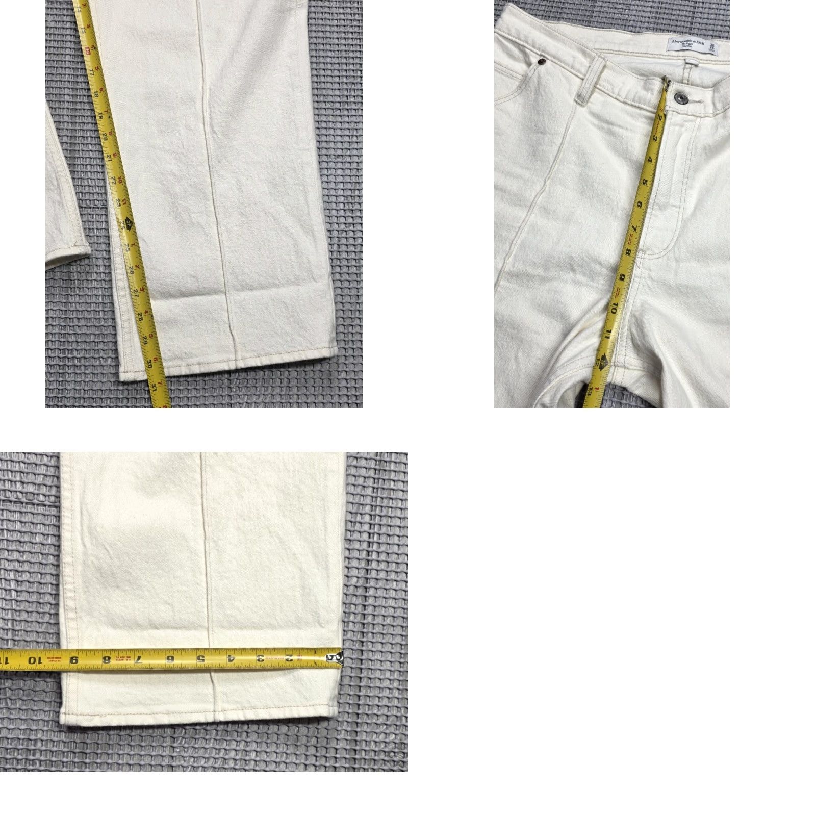 Abercrombie & Fitch Abercrombie&Fitch Jeans Womens 36 Inseam Ivory Baggy 14 Short Rise 30.5in 36x30.5 Denim 5-Pocket Regular Curve Love Low Rise Baggy Jean Womens Size 36" / US 14 / IT 50 - 9 Thumbnail