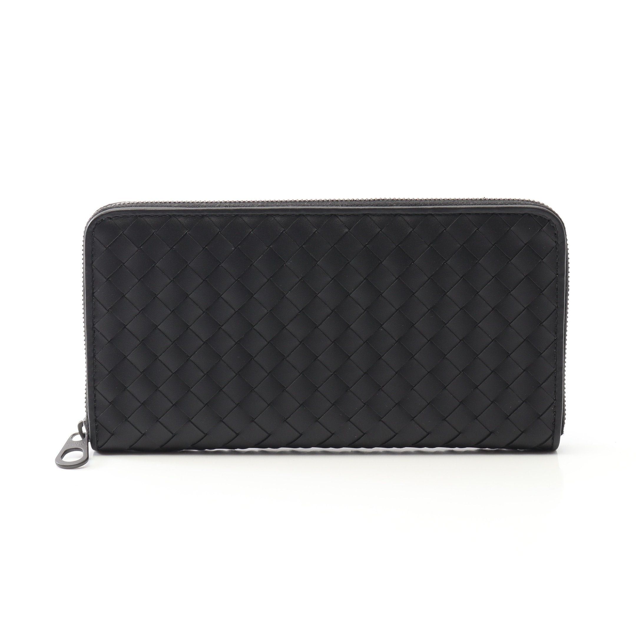 Bottega Veneta Bottega Veneta Intrecciato Round Zipper Long Wallet Leather Black Size ONE SIZE - 1 Thumbnail
