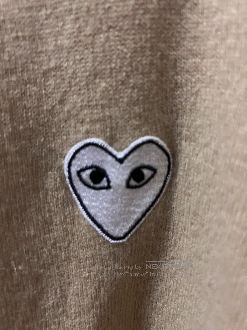 Comme des Garcons Comme Des Garcons Beige White Heart 100% Wool Cardigan Size S / US 4 / IT 40 - 3 Thumbnail