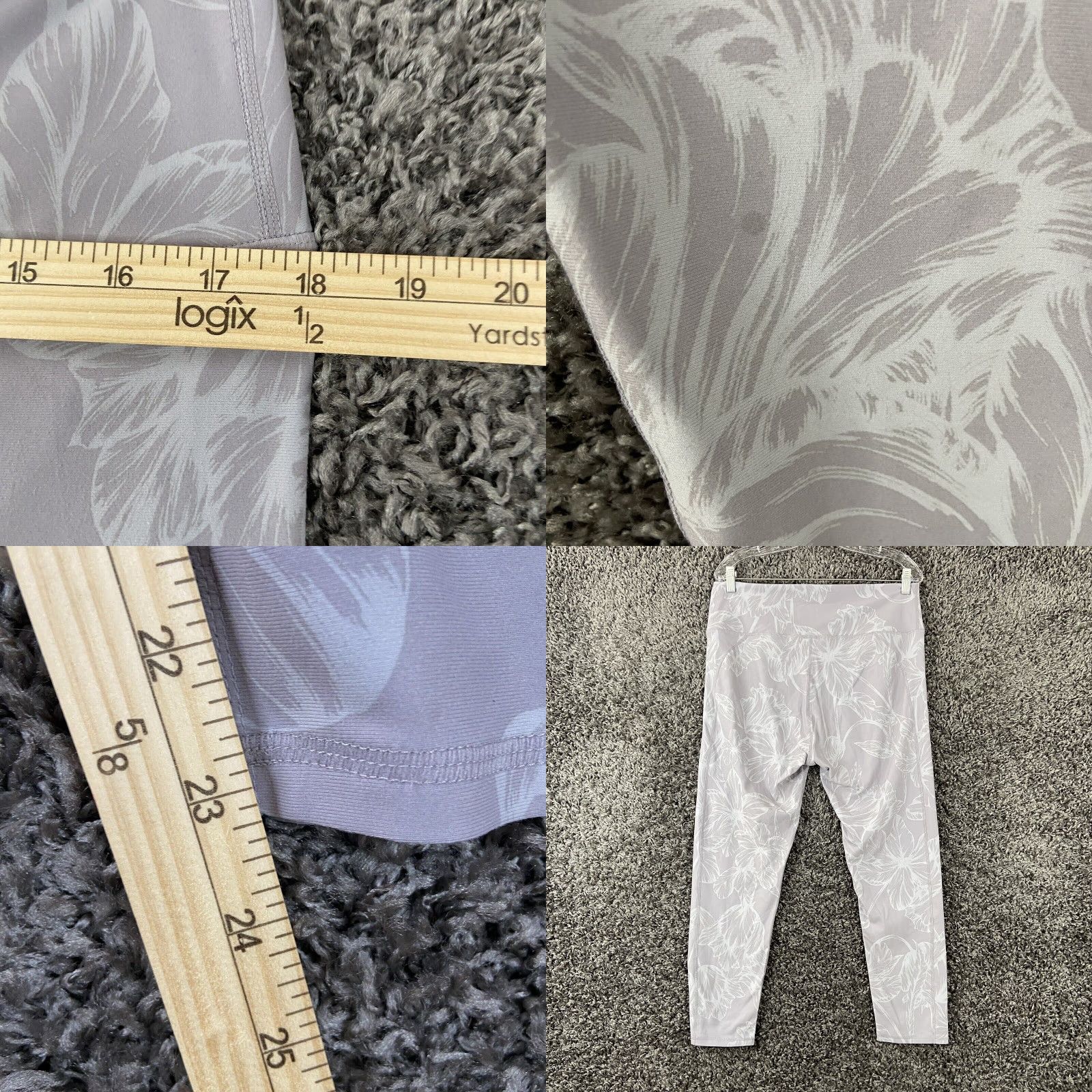 Vintage Women’s 2XL Activewear Yoga Pants Gray Floral Pattern Pants Womens 2XL Activewear Compression Yoga Floral Gray White Size 40" / US 18 - 8 Thumbnail