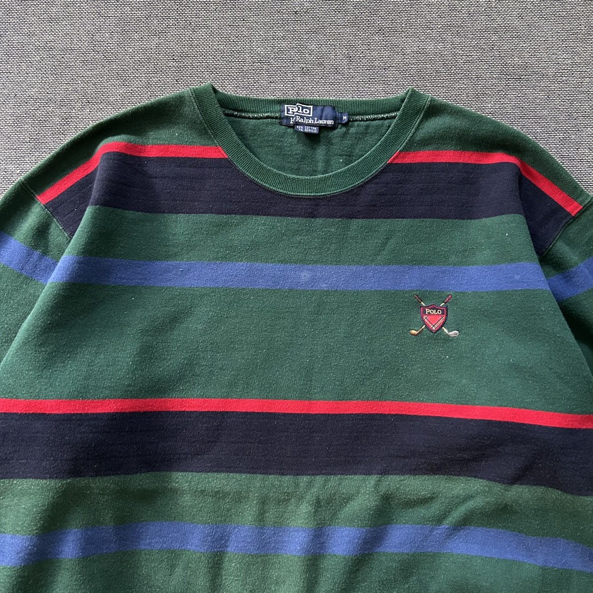 Polo Ralph Lauren POLO RALPH LAUREN Embroidery Logo Stripe Crewneck Sweatshirt Size US M / EU 48-50 / 2 - 2 Thumbnail