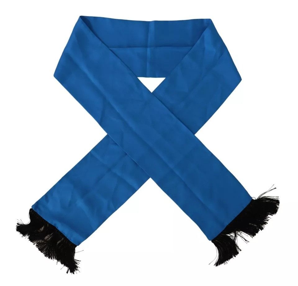 Dolce & Gabbana Royal Blue Men's Neck Wrap Shawl Silk Men's Scarf Size ONE SIZE - 1 Thumbnail