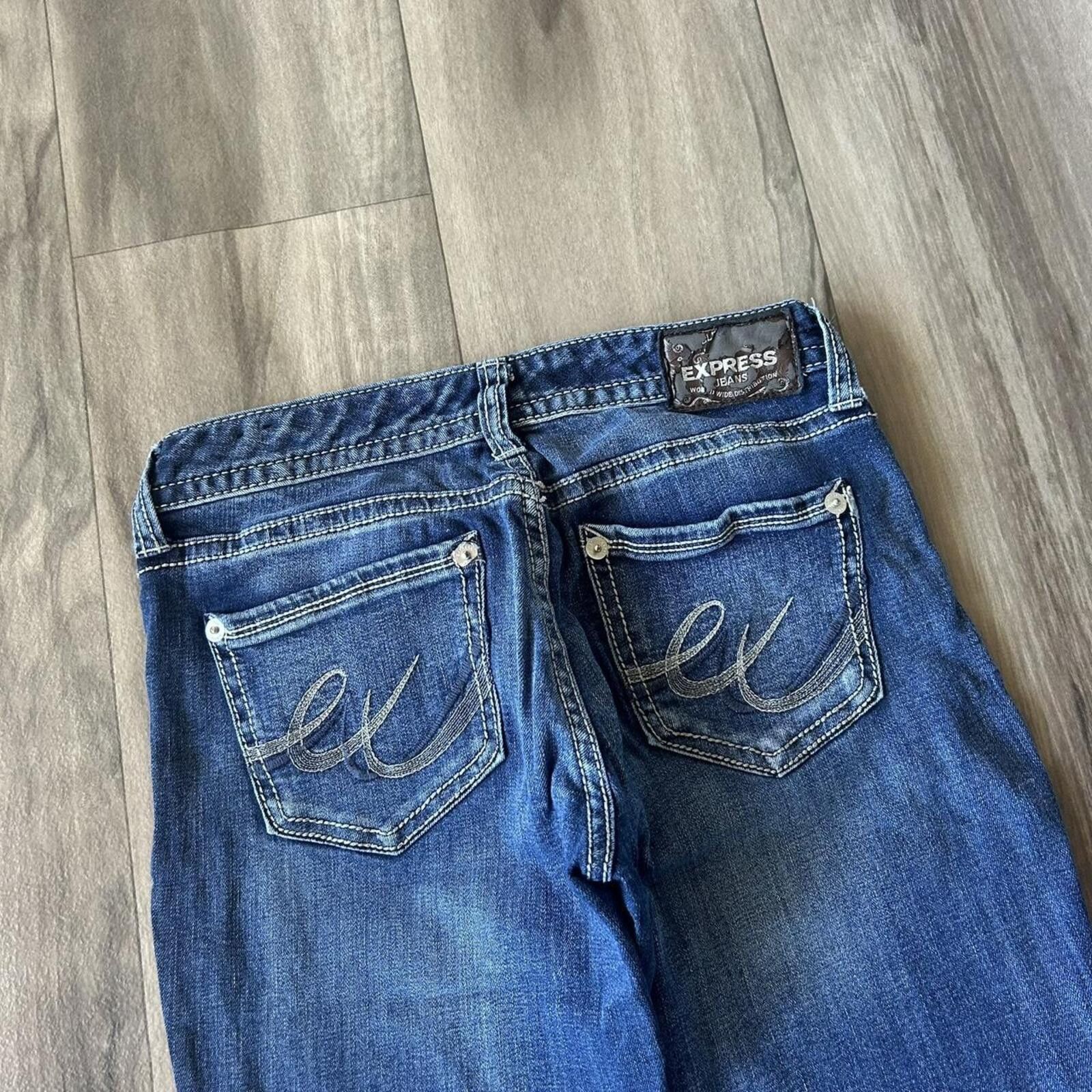 Express Vintage Y2k Bootcut Express Denim Jeans Embroidered style 2 Size 26" / US 2 / IT 38 - 3 Thumbnail