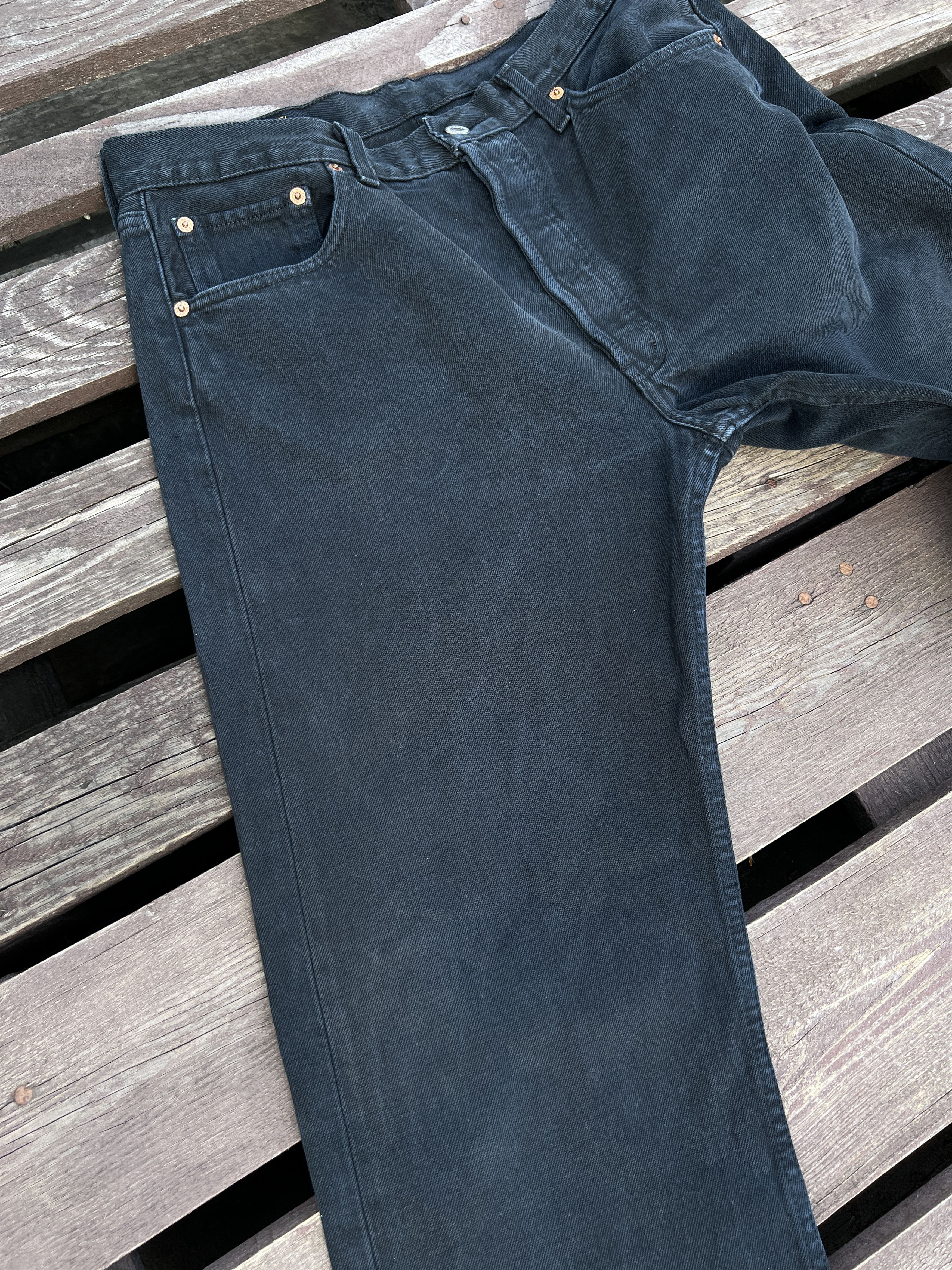 Levi's Vintage 90s Levis 501 Made in Hungary Black Denim Jeans Size US 34 / EU 50 - 13 Thumbnail
