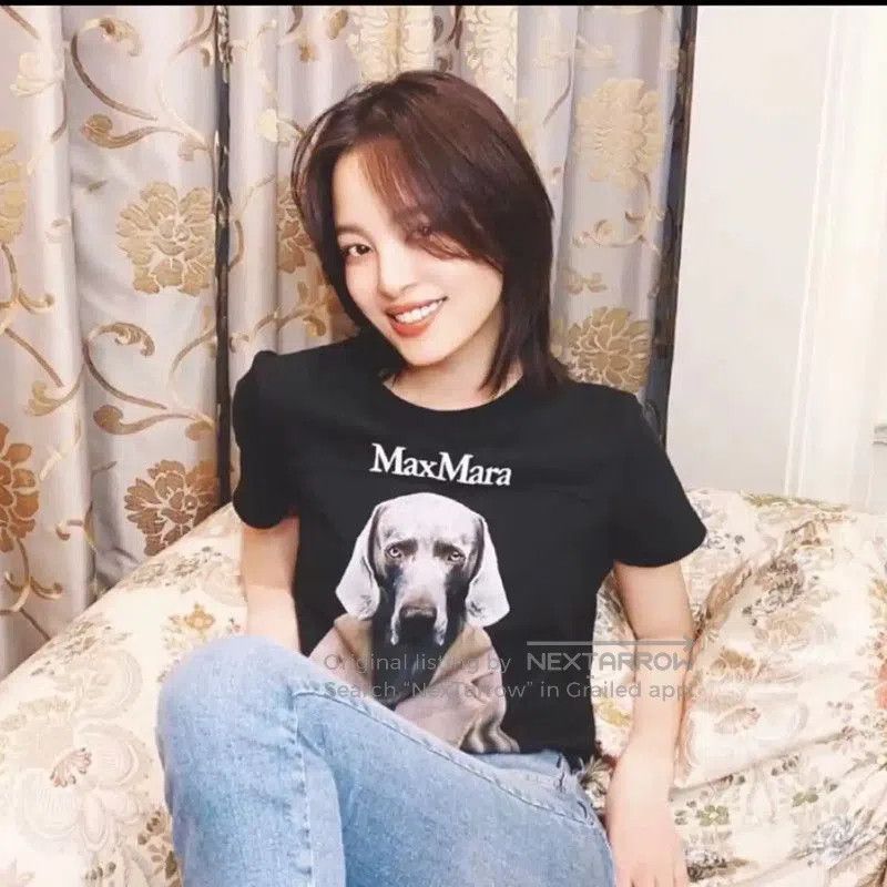 Max Mara MaxMara Black Cotton Graphic T-Shirt . Size XL / US 12-14 / IT 48-50 - 9 Thumbnail