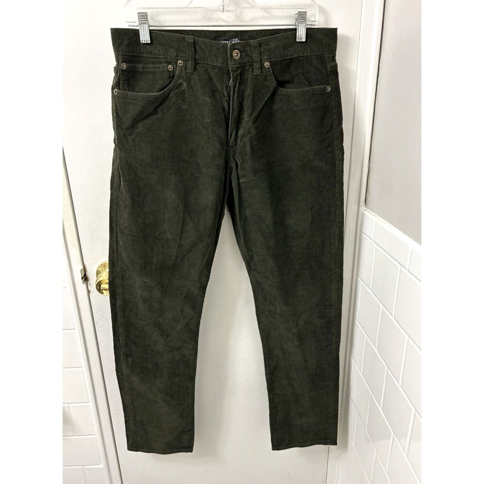 Olive J.Crew Mercantile Flex Corduroy Pants Slim Fit 32x30 Olive Green Mens Size US 32 / EU 48 - 2 Thumbnail