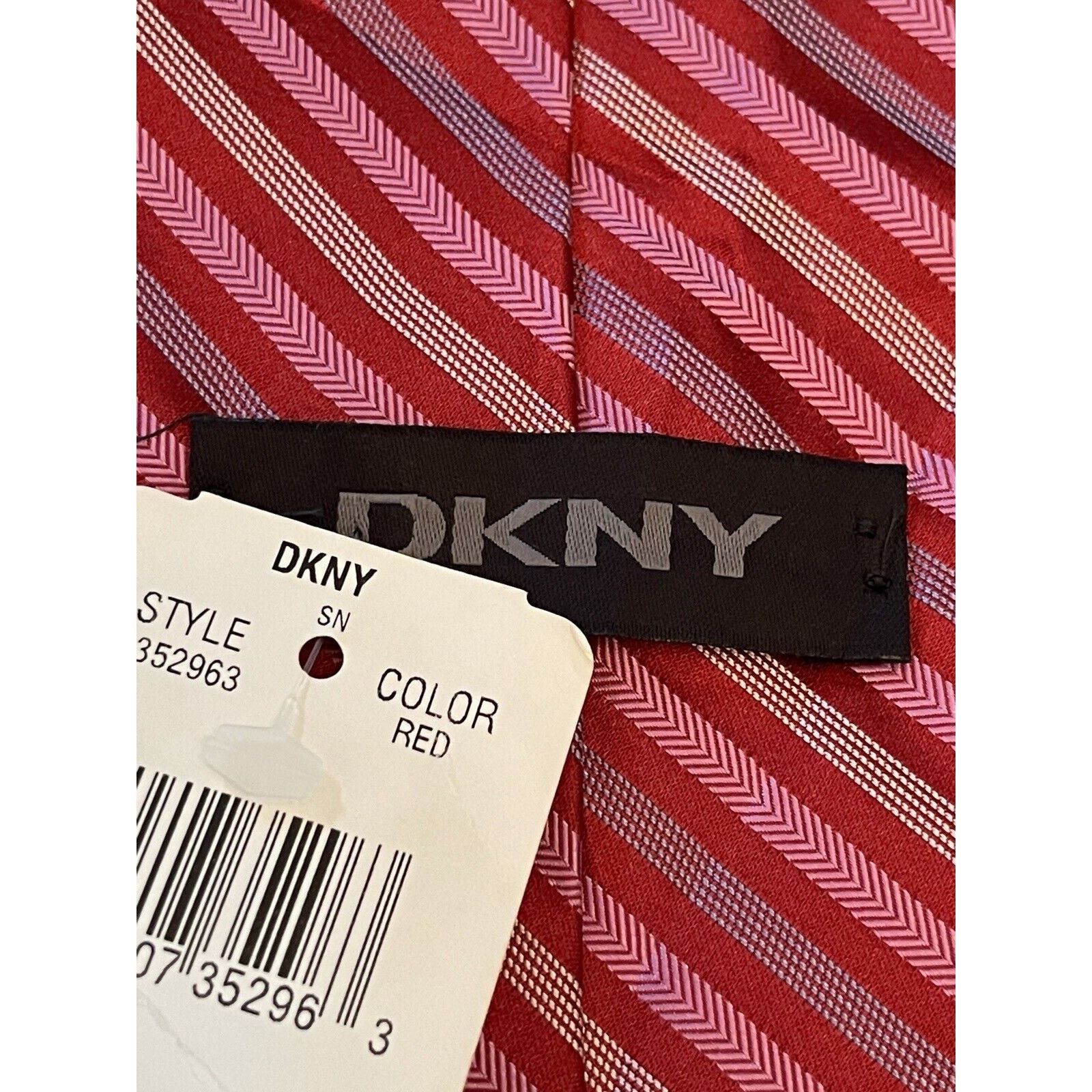 DKNY Dkny Red Pink 100% Silk Men’s Neck Tie Made In Usa Size ONE SIZE - 8 Thumbnail