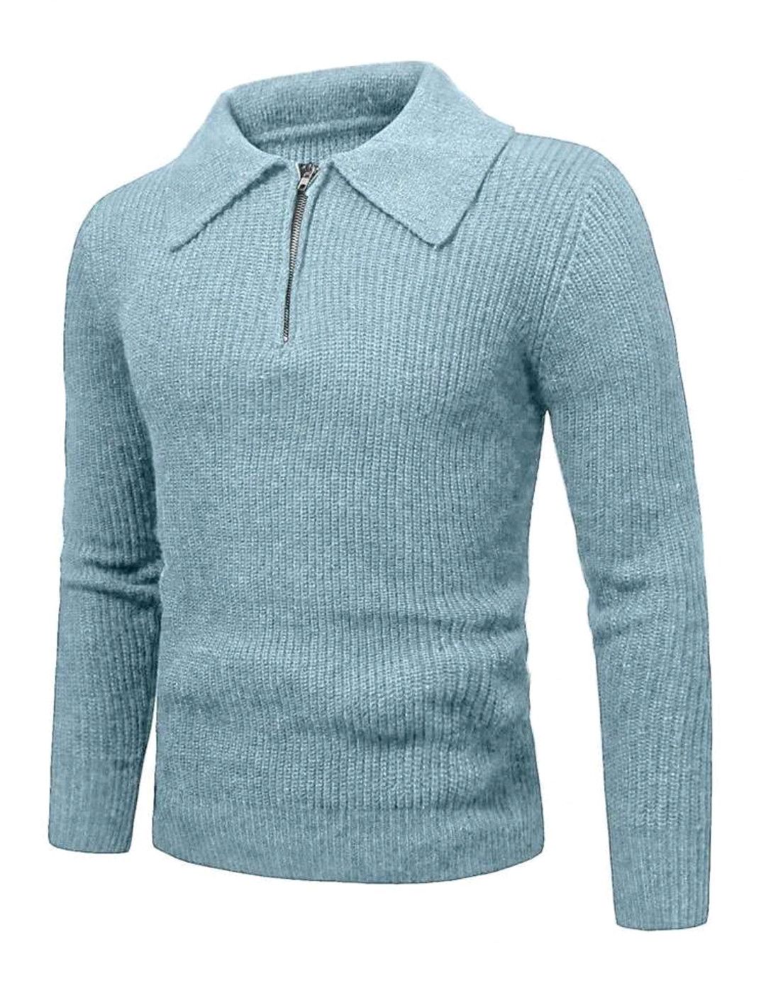 Japanese Brand × Vintage Half Zipper Mock Neck Long Sleeve Sweater Size US XL / EU 56 / 4 - 2 Thumbnail