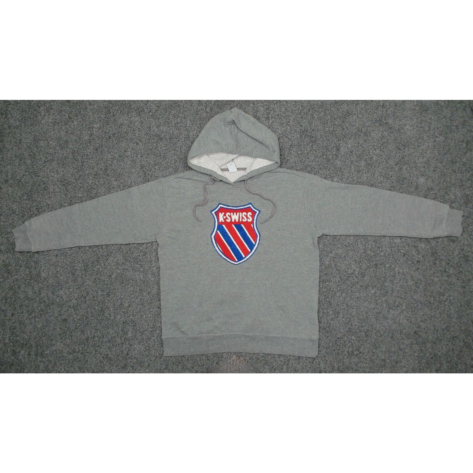 K-Swiss K-Swiss | Y2K Boxy Chenille Shield Patch Hoodie Gray Size L / US 10 / IT 46 - 5 Thumbnail