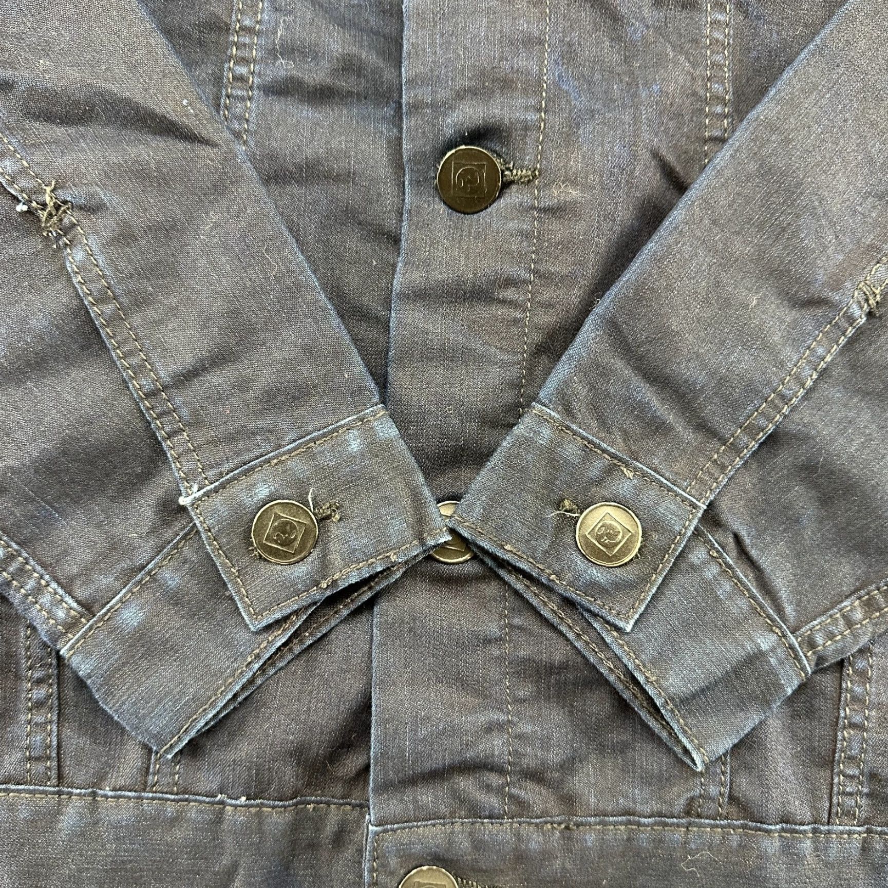 Denime VINTAGE Denim Trucker Jacket Mens XL Blue Button Up Dark Wash Fitted 90s Jacket Boys? Size US XL / EU 56 / 4 - 2 Thumbnail