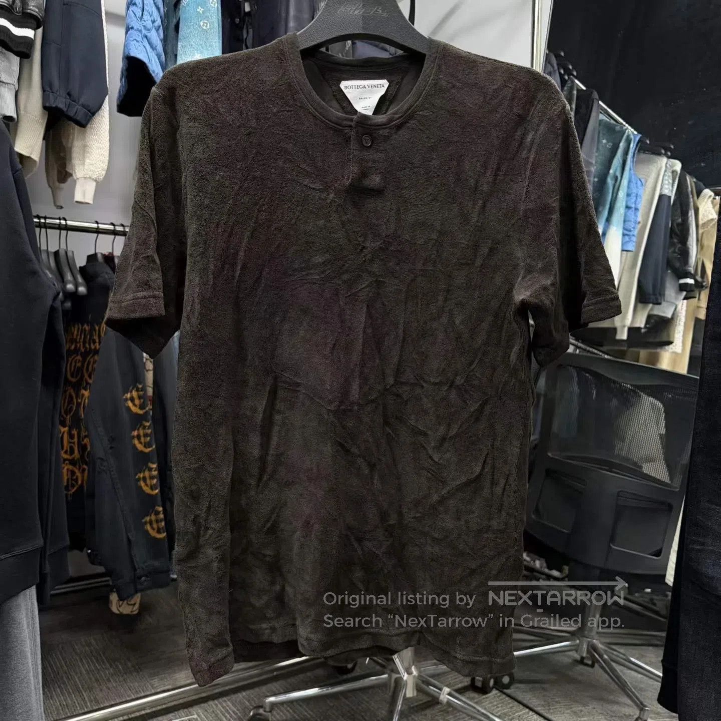 Bottega Veneta Bottega Veneta One-Button Towel Fabric Short Sleeve Shirt| Size US M / EU 48-50 / 2 - 1 Thumbnail