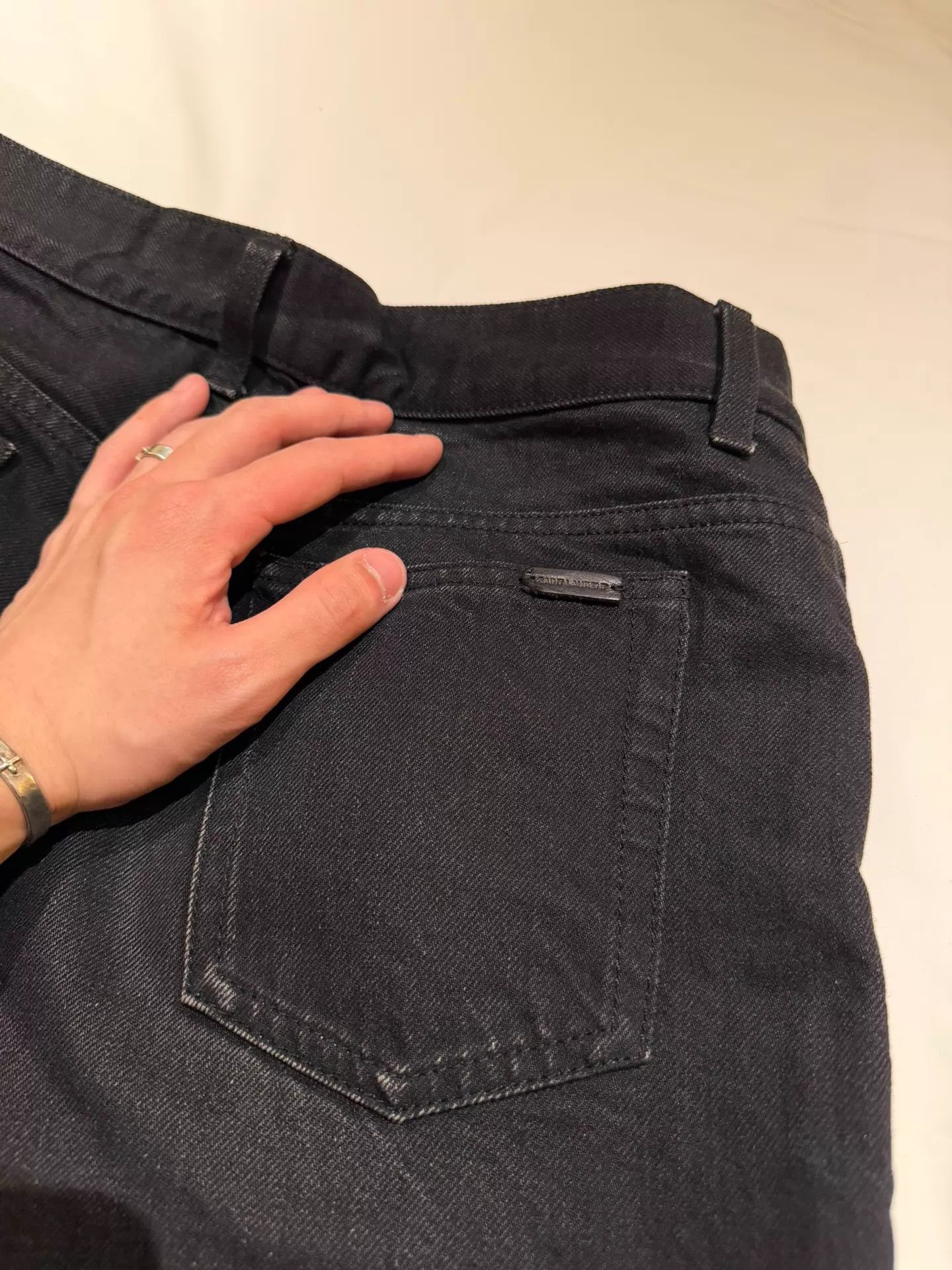 Saint Laurent Paris Saint Laurent SLP D25 Black Straight Leg Jeans Size US 30 / EU 46 - 7 Thumbnail