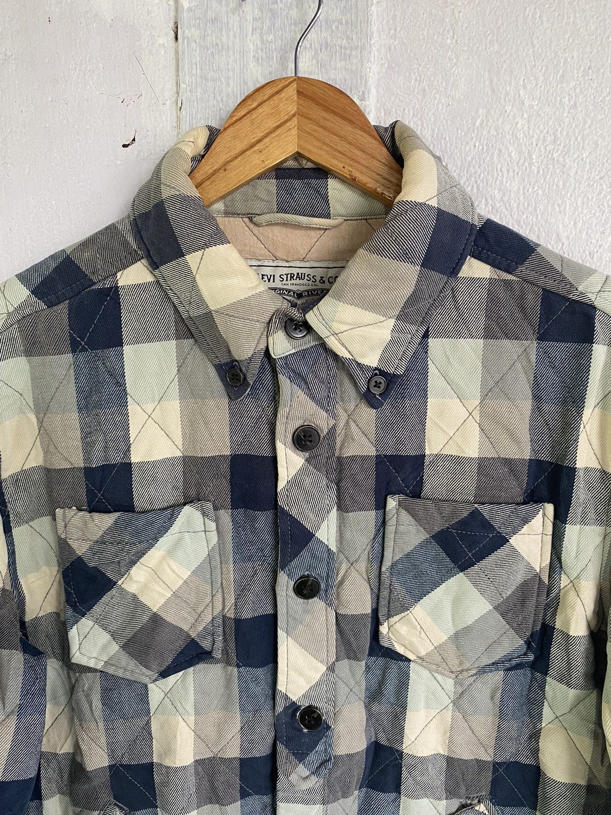 Levi's Levis Blue Plaid Sherpa Lined Trucker Jacket Mens Sz L Size US L / EU 52-54 / 3 - 7 Thumbnail