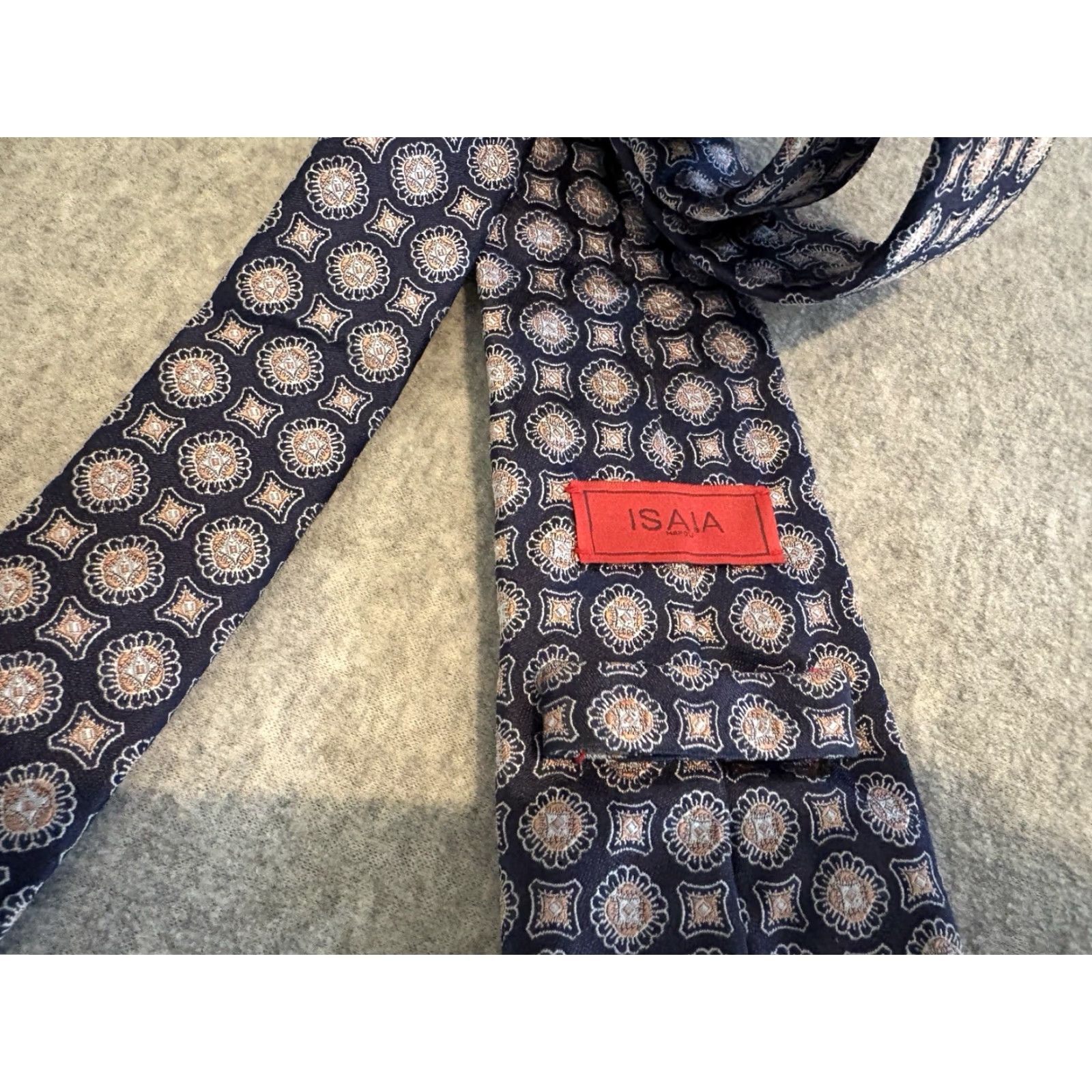 Isaia ISAIA Napoli Silk Tie Men Blue Silk 58 inch Classic 57-60 Italy Tie Size ONE SIZE - 2 Thumbnail