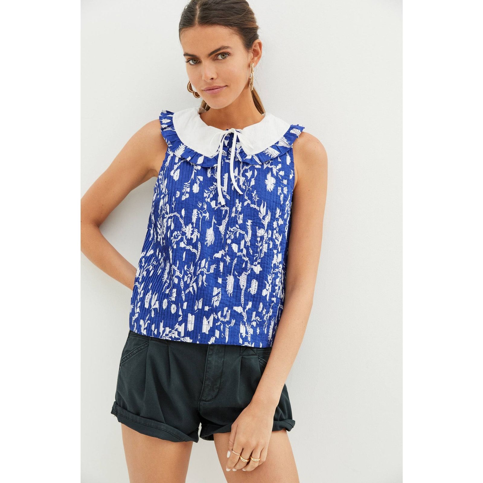 Anthropologie New Anthropologie Maeve Pintucked Blouse $120 SIZE 4 Blue Size S / US 4 / IT 40 - 1 Thumbnail
