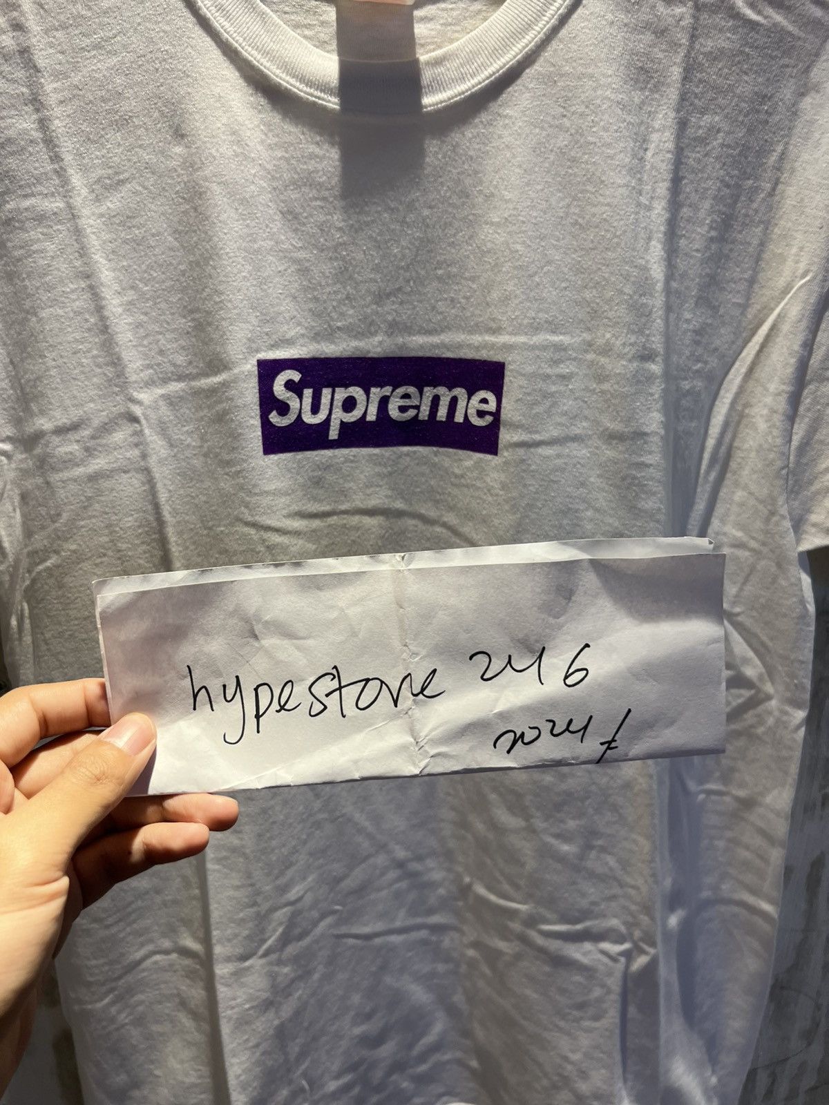 Supreme 2012 FNF UNRELEASED SUPREME PURPLE ON WHITE BOX LOGO Size US M / EU 48-50 / 2 - 4 Thumbnail
