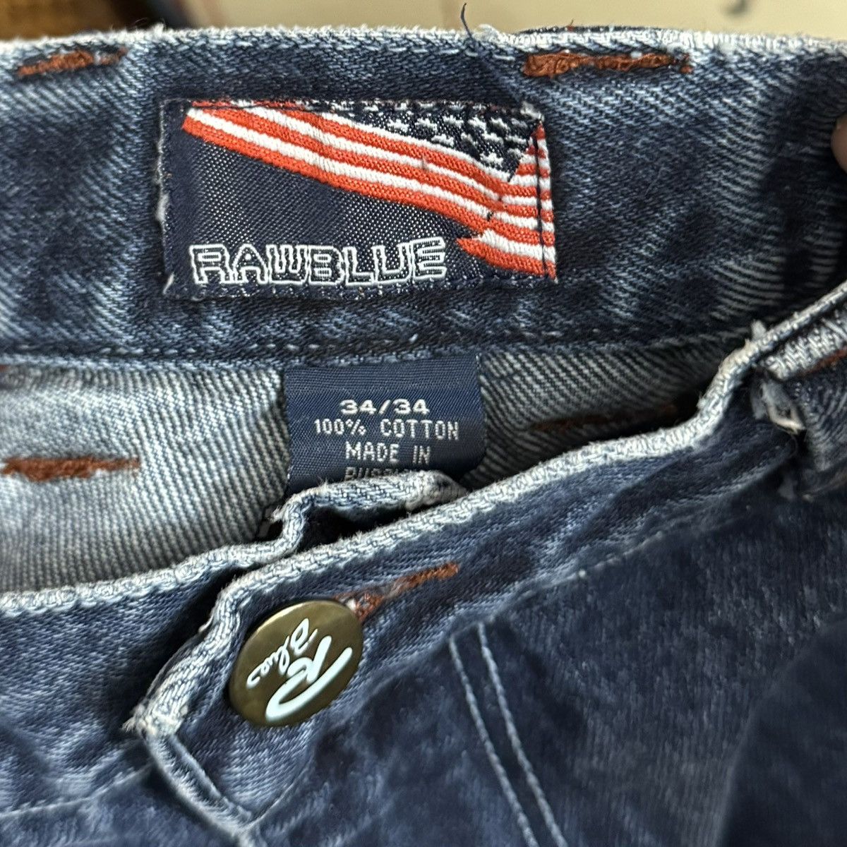 Vintage Vintage RawBlue Jeans NYC USA Patch 34 Y2K Size US 34 / EU 50 - 6 Thumbnail