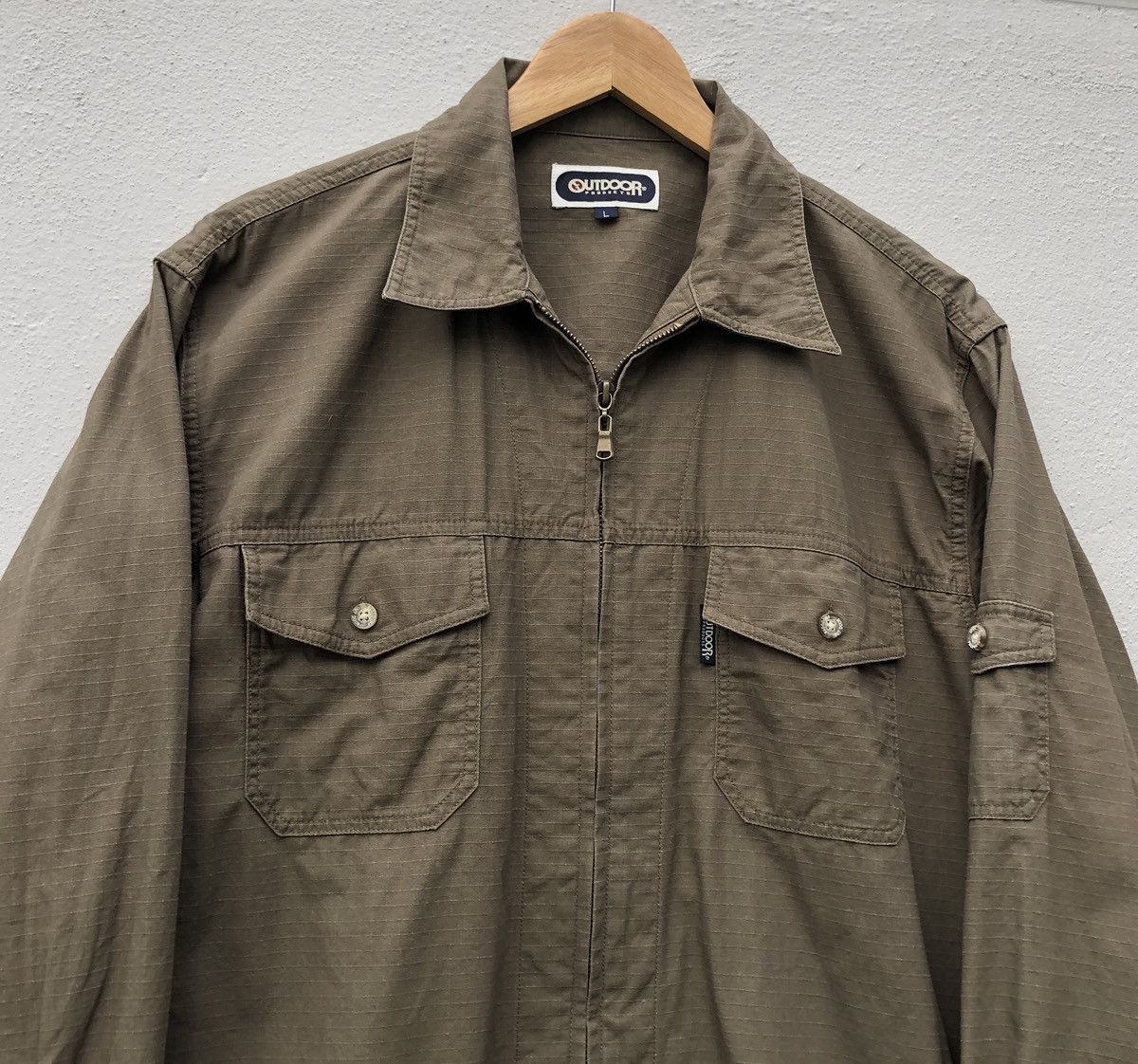 Japanese Brand Outdoor Products Khakis Zipper Jacket Size US L / EU 52-54 / 3 - 2 Thumbnail