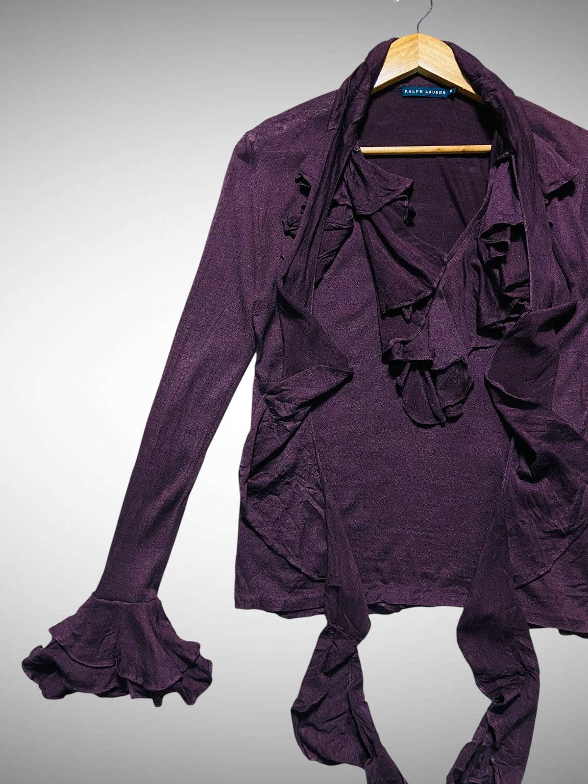 Ralph Lauren Vintage Ralph Lauren “Whimsigoth” Silk Ruffle Knit Cardigan Size S / US 4 / IT 40 - 5 Thumbnail