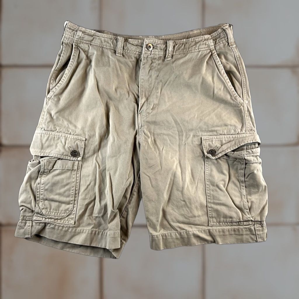 American Eagle Outfitters American Eagle Cargo Shorts Mens 33 Beige Tan Baggy Skater Y2K Size US 33 - 1 Thumbnail
