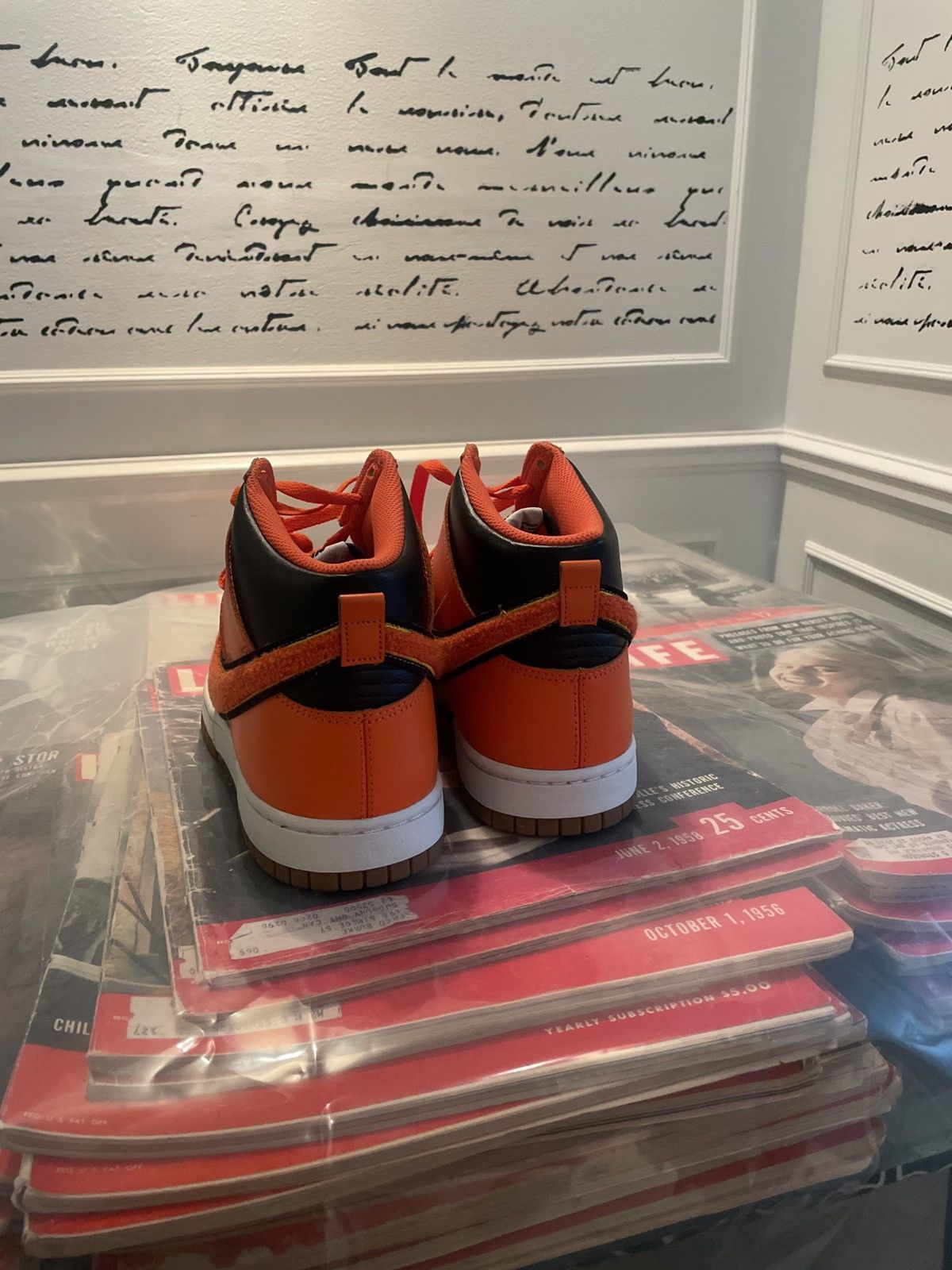 Nike Nike Dunk High Orange/Black Chenille Swoosh Size US 11.5 / EU 44-45 - 3 Thumbnail