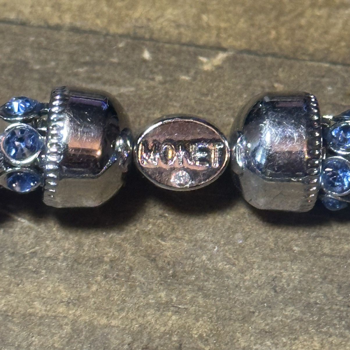 Monet Monet silver tone woven blue crystal stretch rope bracelet Size ONE SIZE - 3 Thumbnail