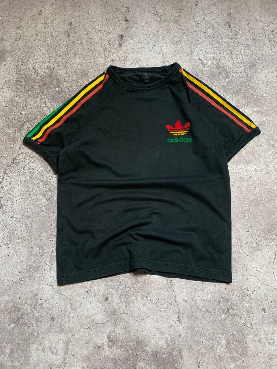 Adidas Vintage Rasta t shirt Adidas Size US S / EU 44-46 / 1 - 1 Thumbnail