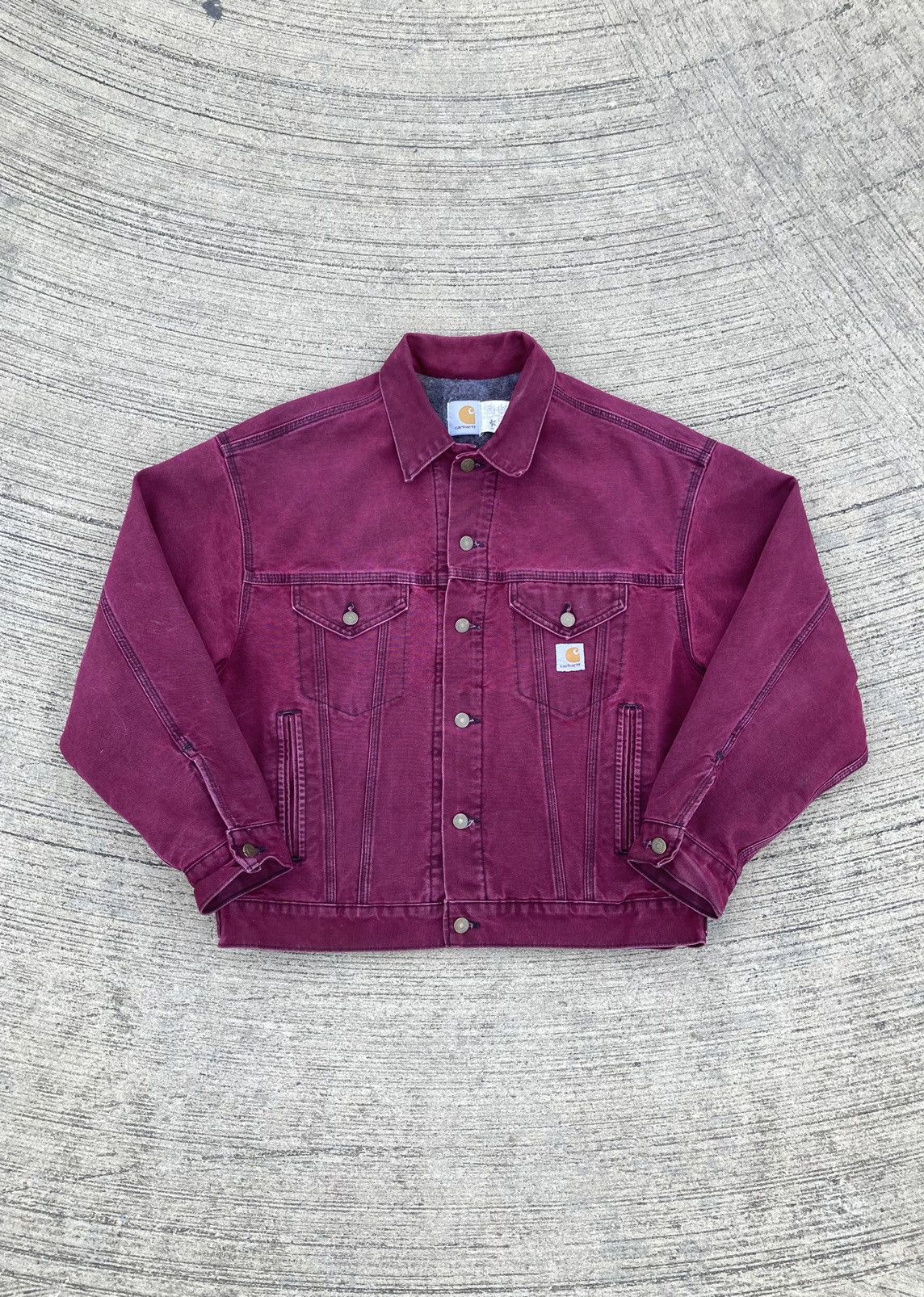 Carhartt × Streetwear × Vintage Ruby Trucker Jacket Red Carhartt 
