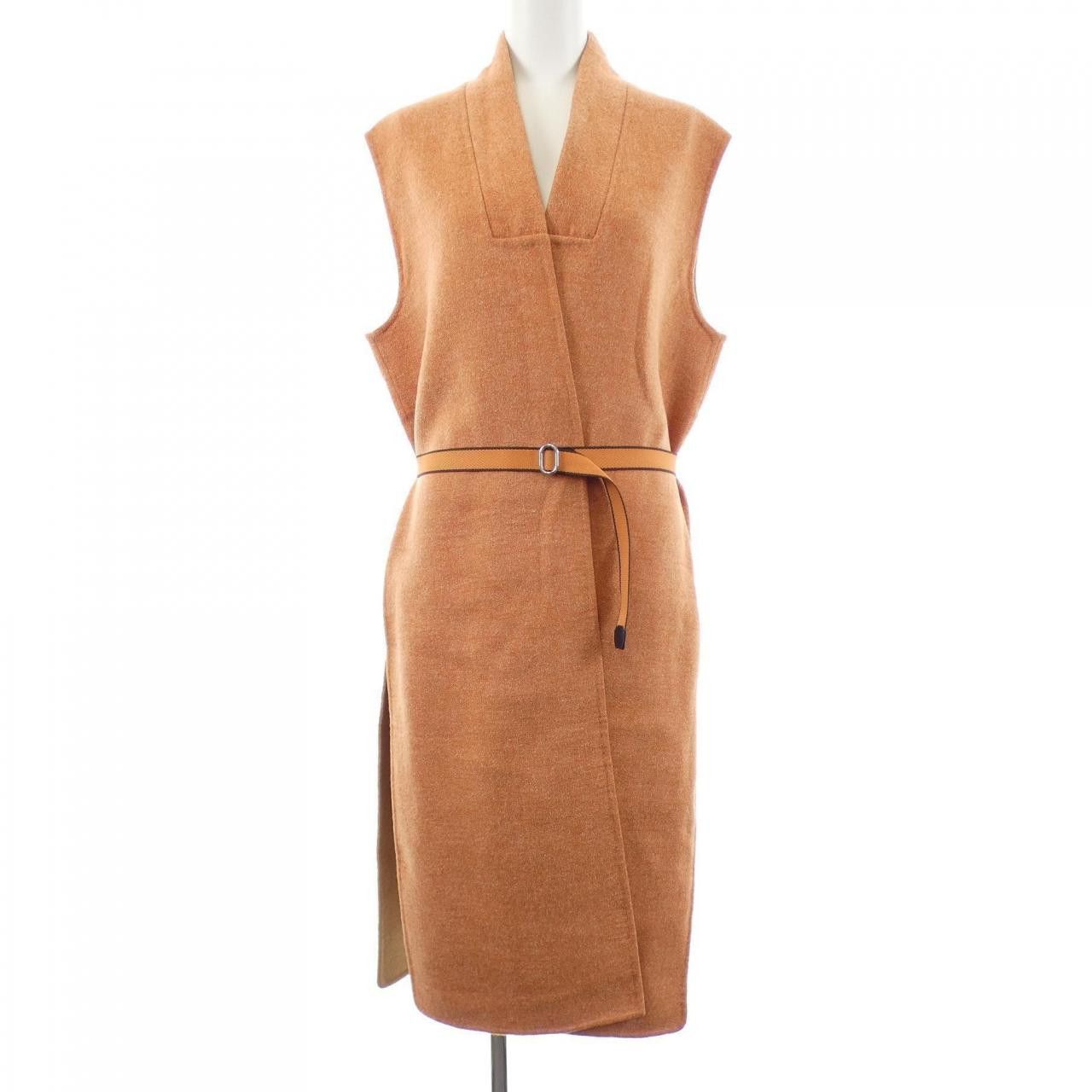 Hermes Hermes Hermes Cashmere Long Vest Textile Outerwear DUTY FREE for USA Size ONE SIZE - 1 Thumbnail