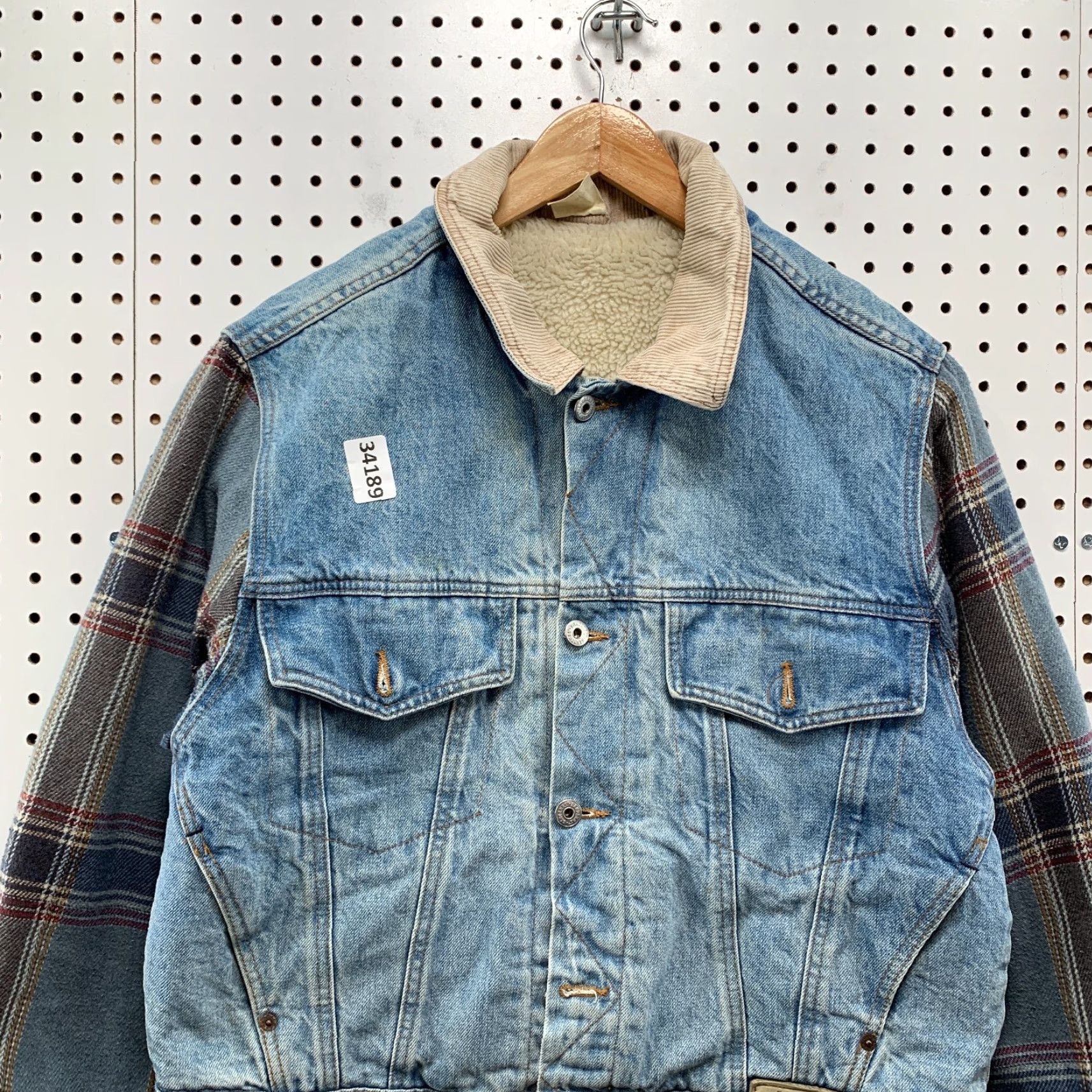 Denime VINTAGE Bandana Jacket Denim Trucker Women Size 5 Blue Sherpa Lined Adult Womens 5 Blues 90s Theme Ladies Size S / US 4 / IT 40 - 2 Thumbnail