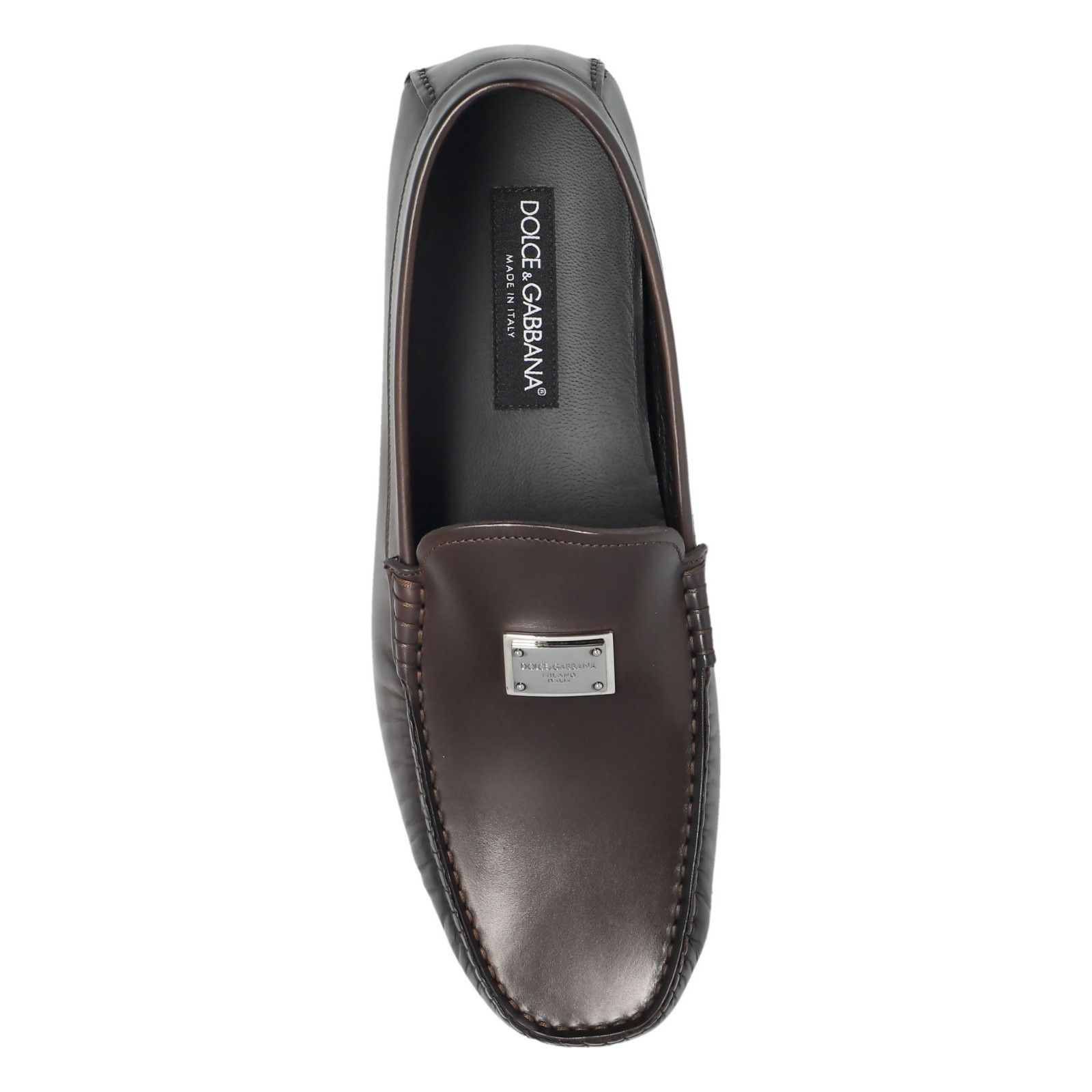 DOLCE&GABBANA Moccasin Brown Leather Loafers New & Authentic