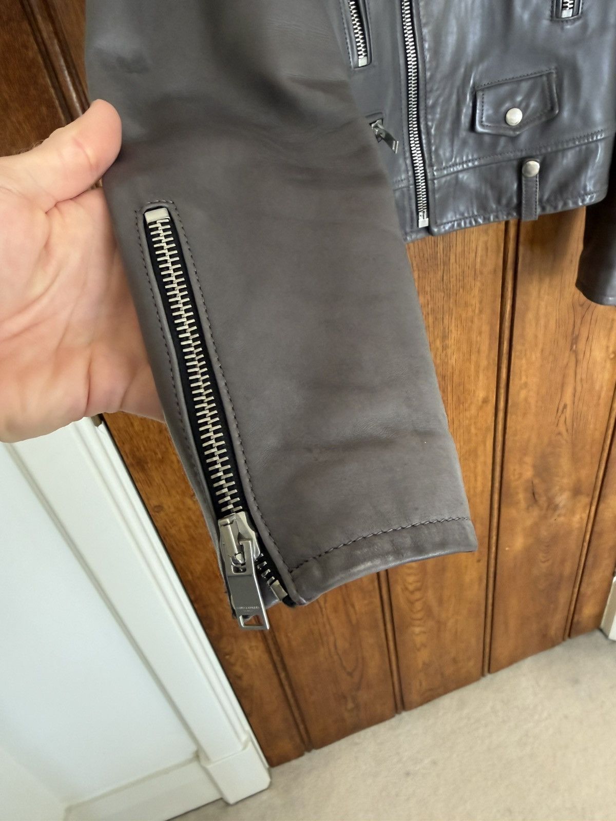 Saint Laurent Paris SS15 Saint Laurent L01 gray biker leather jacket Hedi FR38 Size S / US 4 / IT 40 - 9 Thumbnail