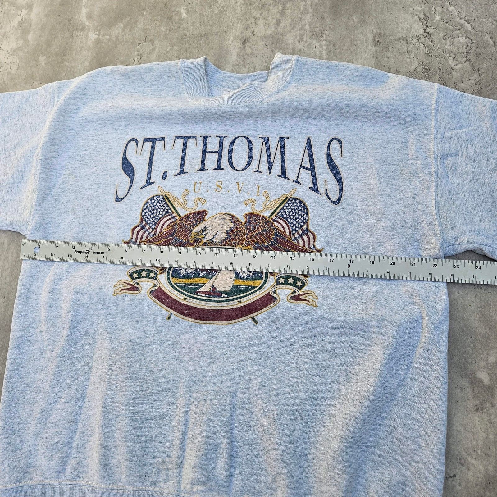 Fruit Of The Loom Vintage Crew Neck Pullover St. Thomas Grey Size Large Size US L / EU 52-54 / 3 - 4 Thumbnail