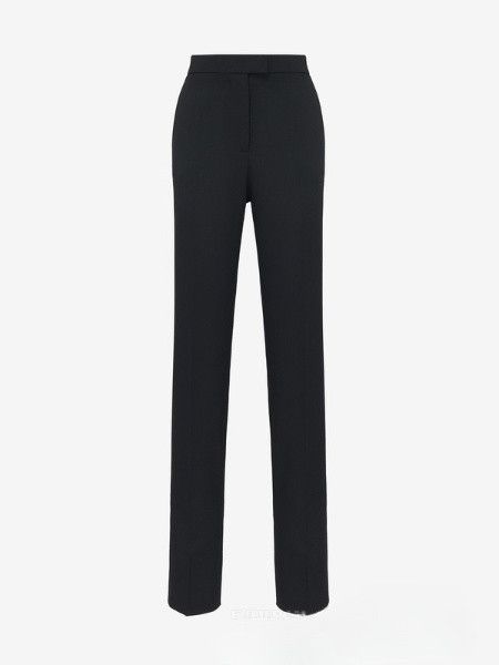 o1srvl11e0326 High-Waisted Cigarette Trousers in Black